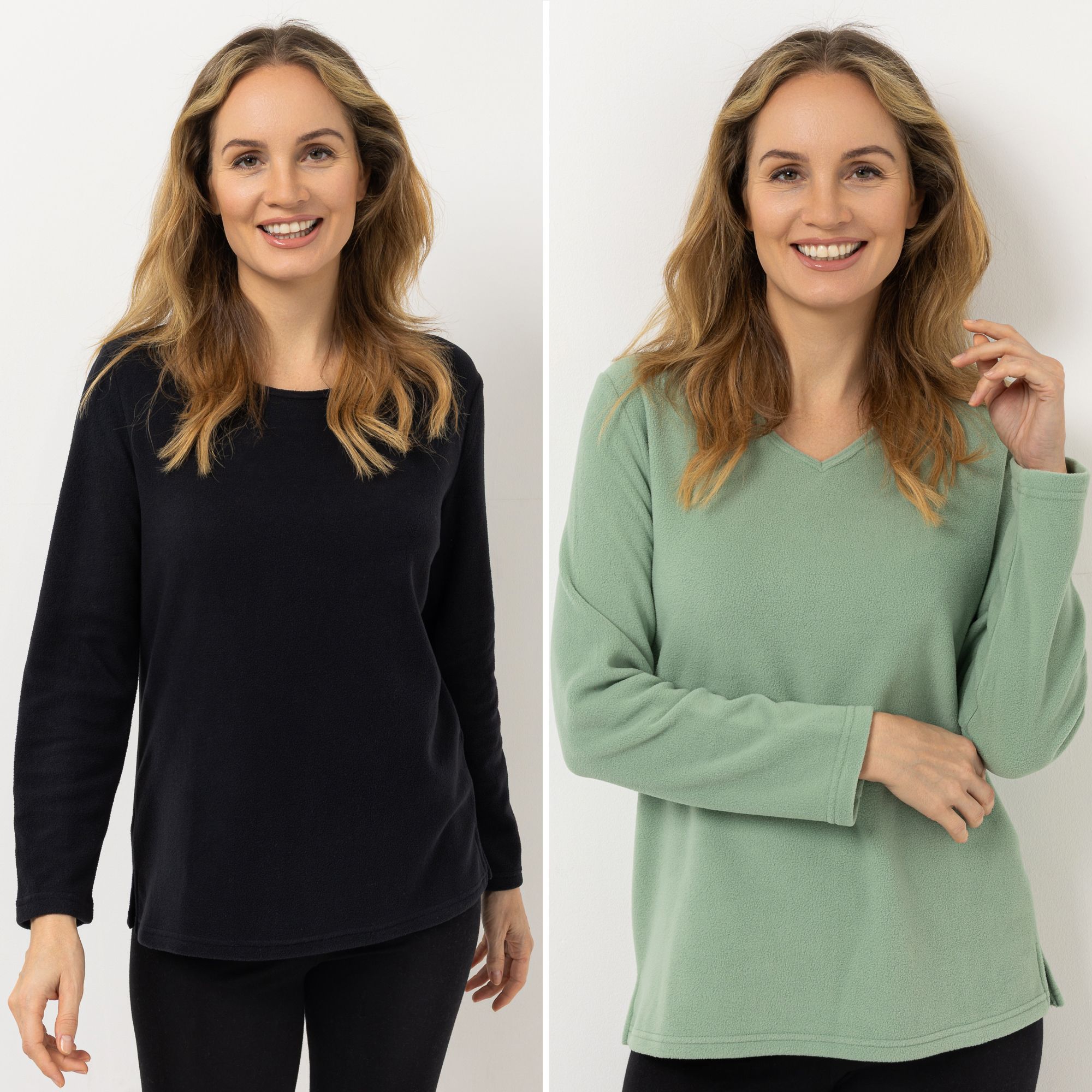 POLARSTERN 2 Shirts Mikrofaser Fleece uni Seitenschlitze