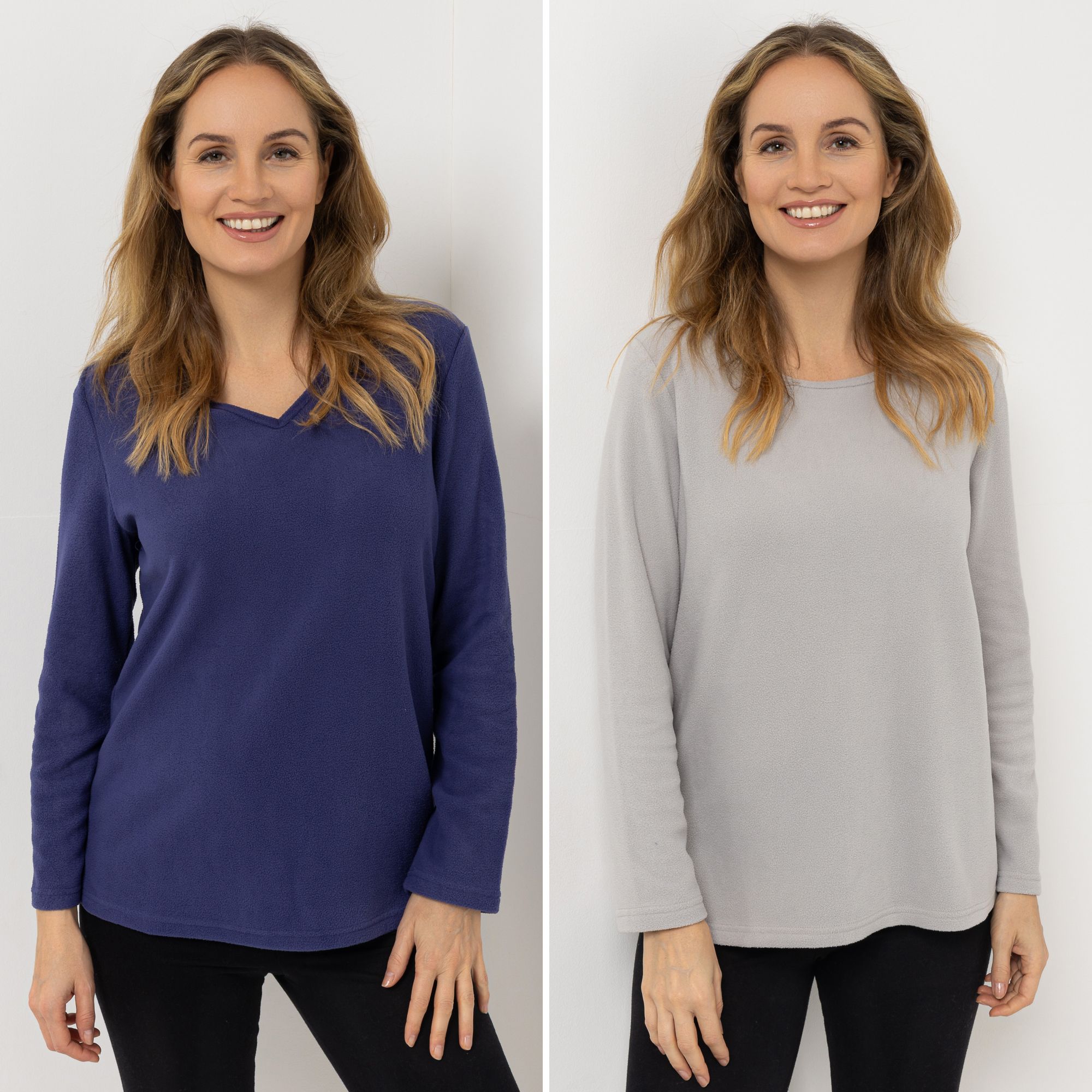 POLARSTERN 2 Shirts Mikrofaser Fleece uni Seitenschlitze