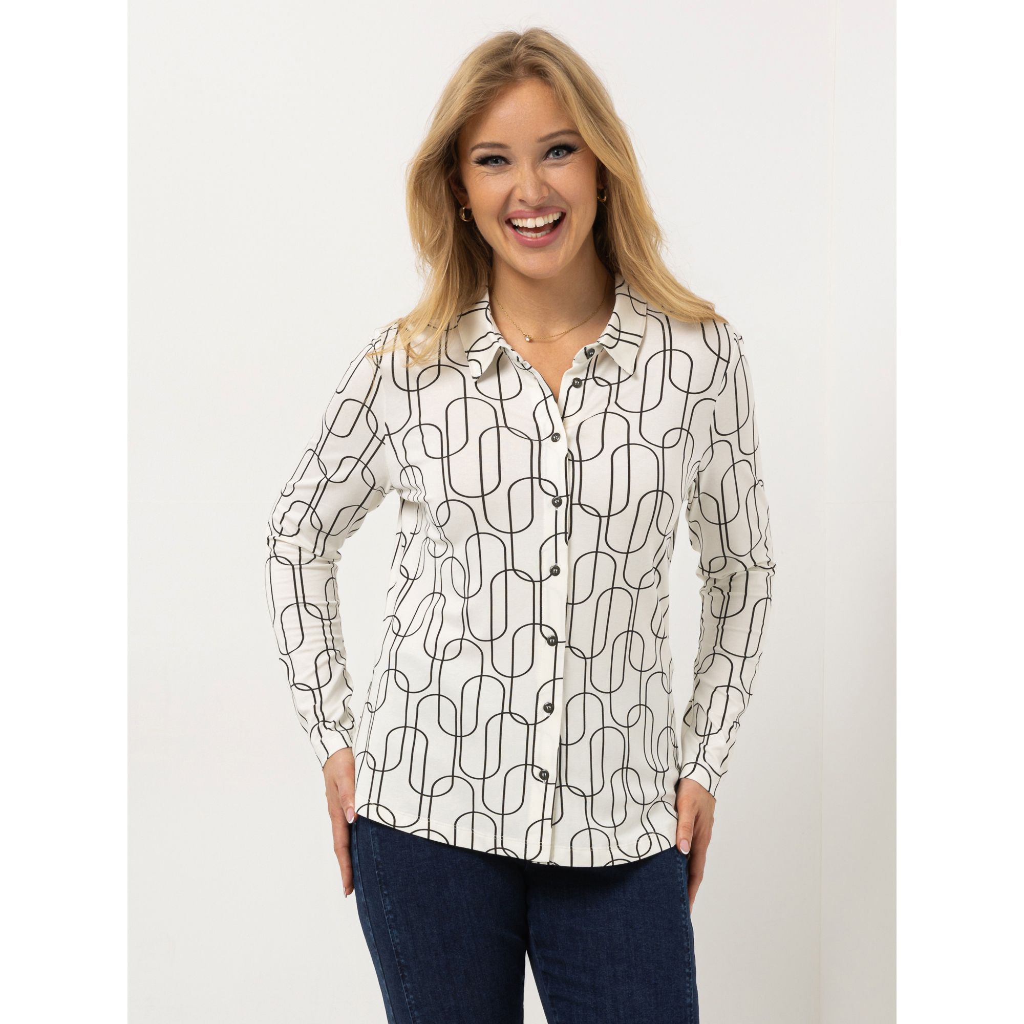 AMINATI® Jerseybluse, 1/1-Arm Hemdblusenkragen Knopfleiste hoher Viskoseanteil