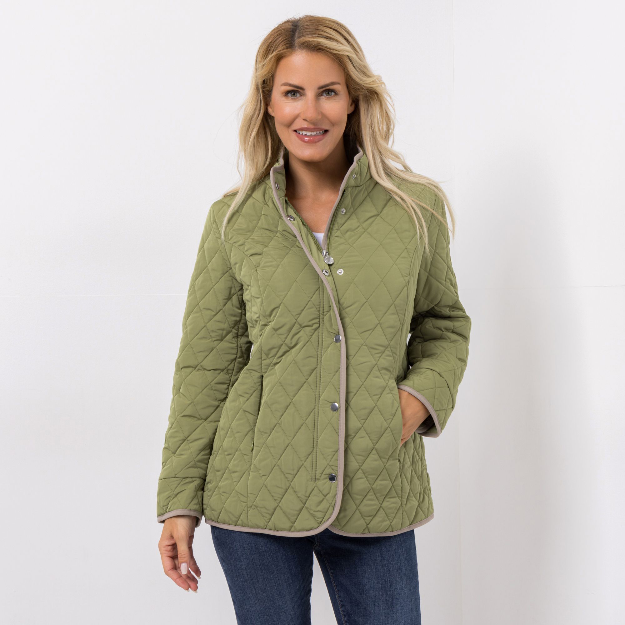 CENTIGRADE Steppjacke Stehkragen 2-Wege-Reißverschluss Rautensteppung