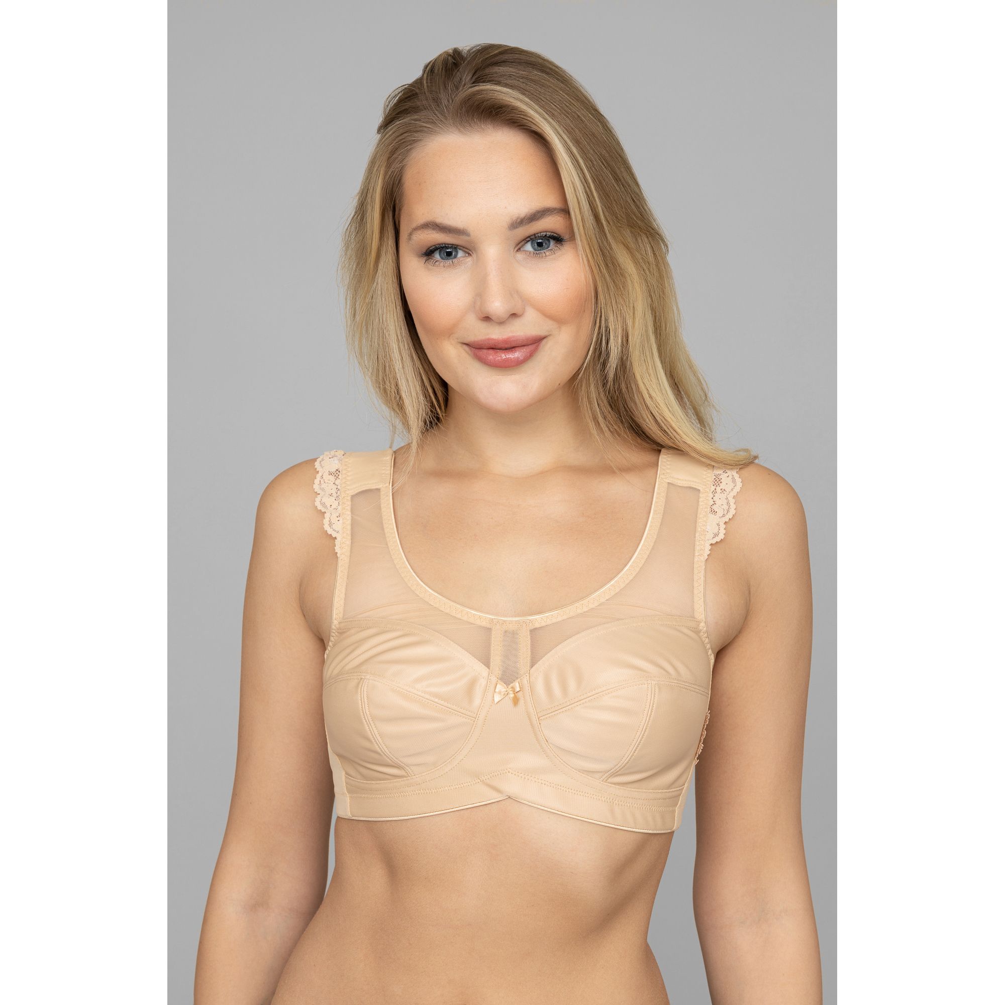 LITTLE ROSE Entlastungs-BH Mikrofasermischung Passform Lady mit Spitzeneinsatz