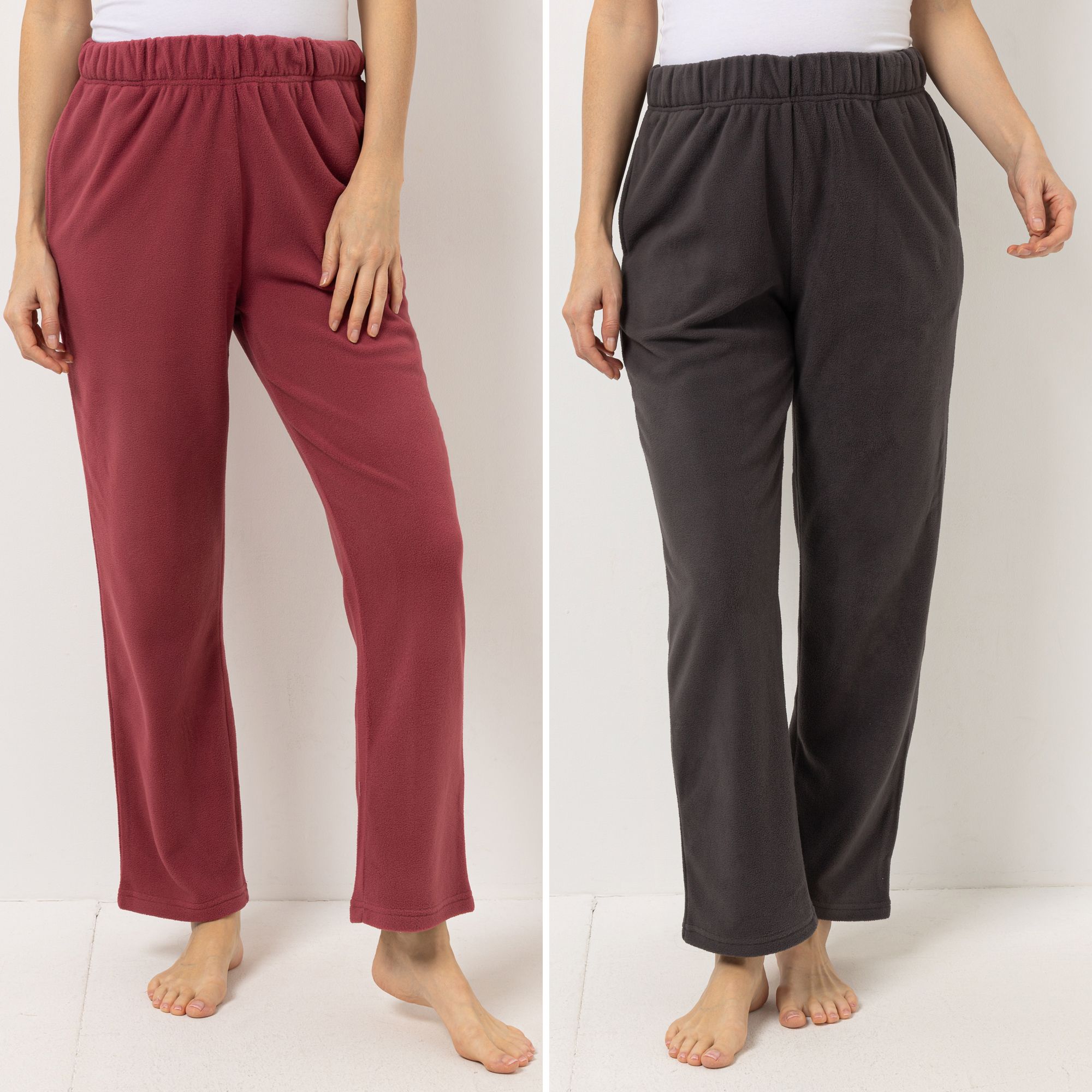 POLARSTERN 2 Hosen Mikrofaser Fleece Seitentaschen uni