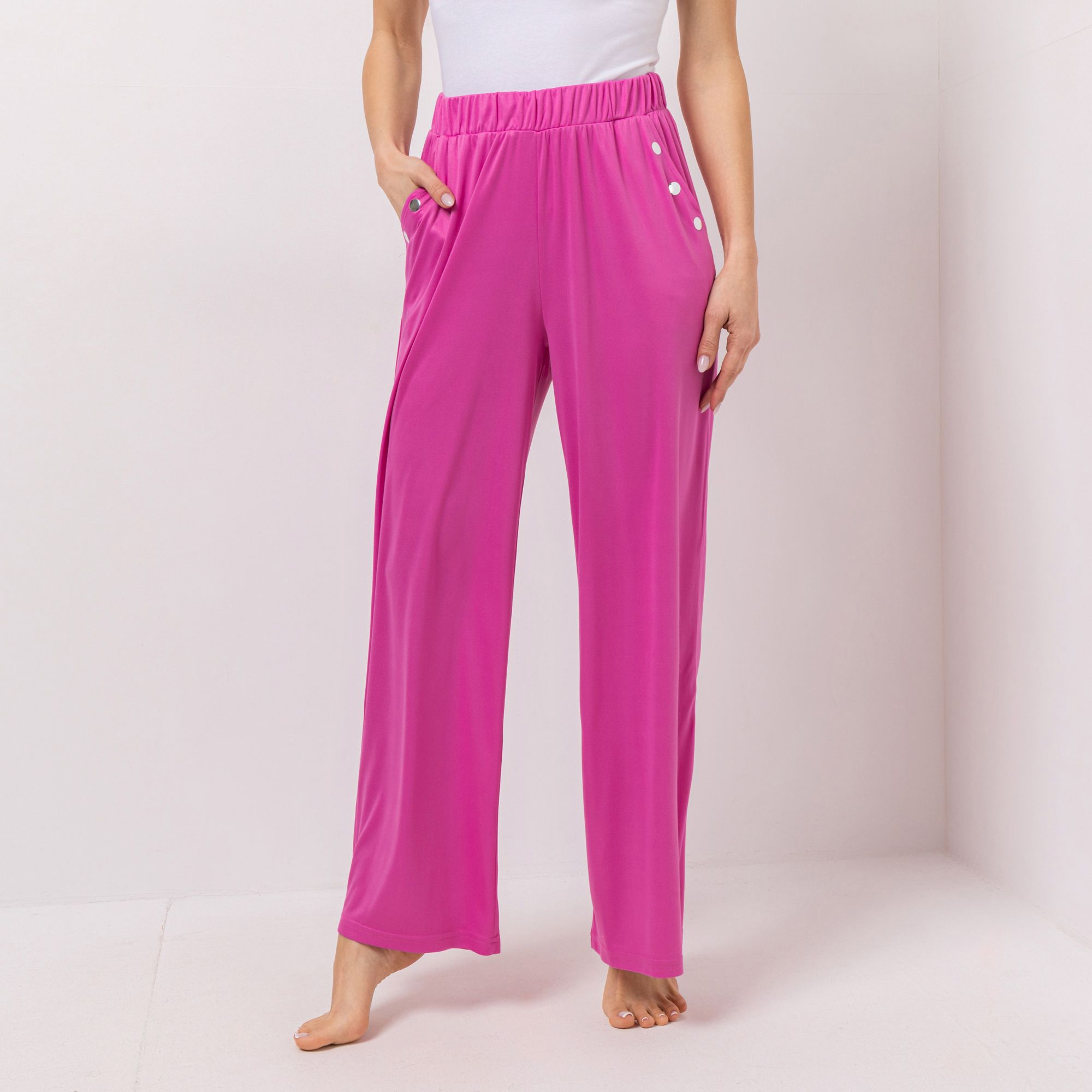 JERYMOOD HOMEWEAR Hose Eingriffstaschen mit Nietendetails Rundumdehnbund