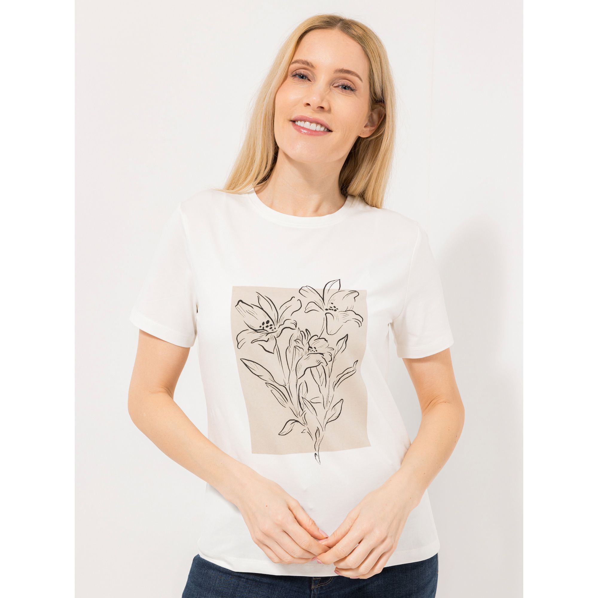 LOVELY SISTERS® Shirt 1/2-Arm Rundhalshausschnitt platzierter Druck