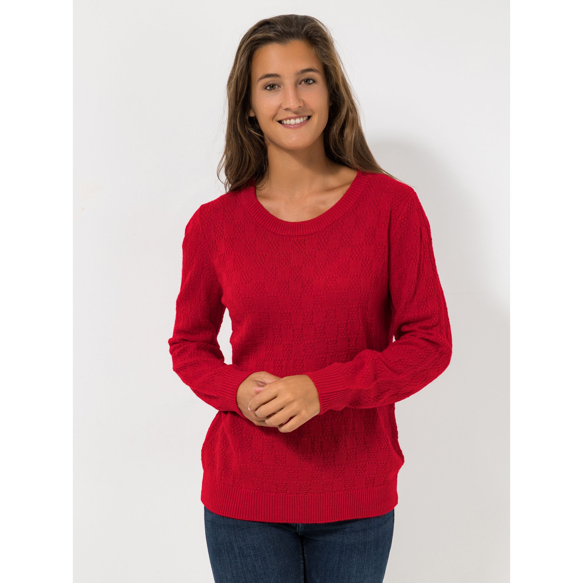 CASHMASOFT Pullover, 1/1-Arm Cashmeregriff Rundhalsausschnitt Strukturstrick