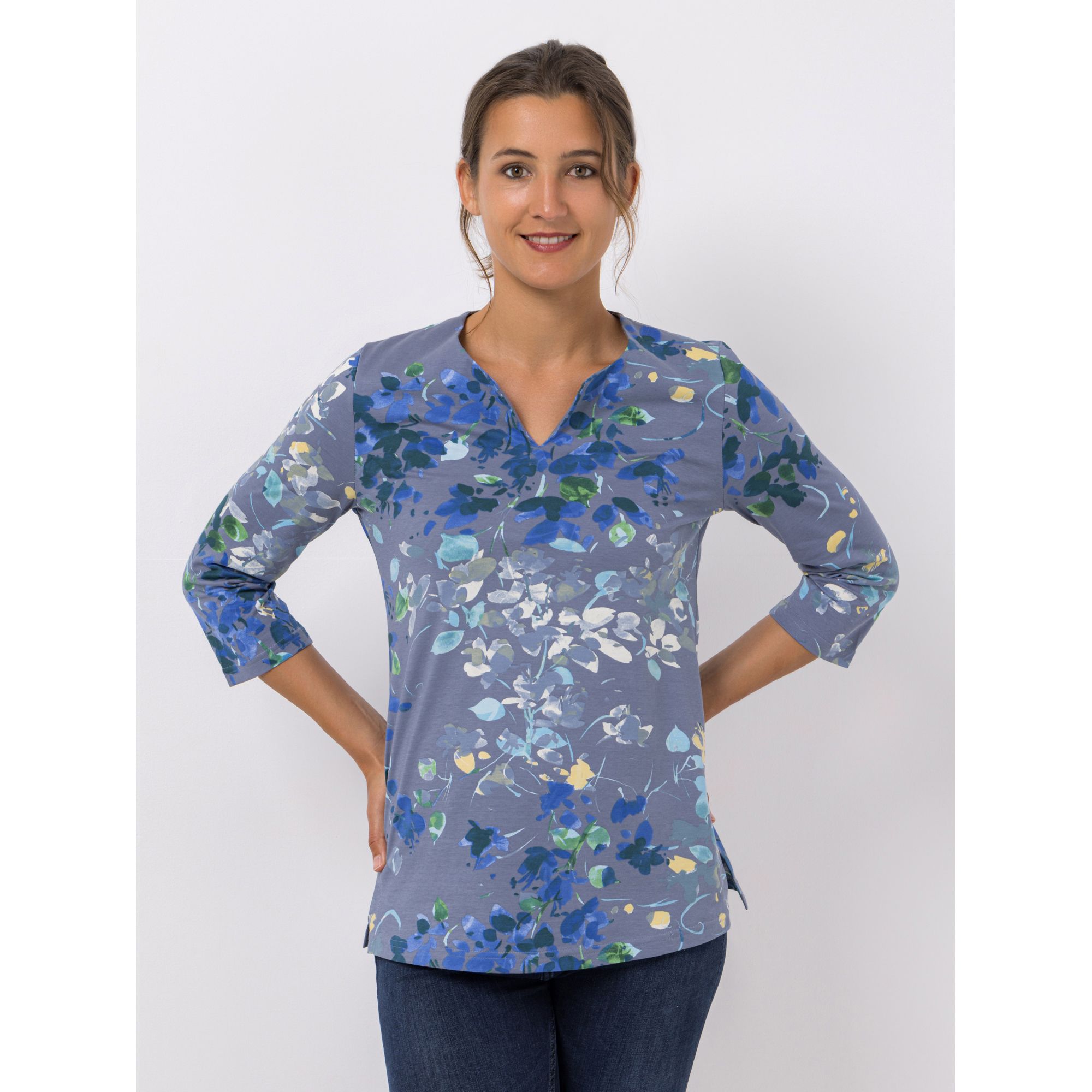 Green Cotton by Peter Hahn Shirt 3/4 Arm Style Erika Seitenschlitze