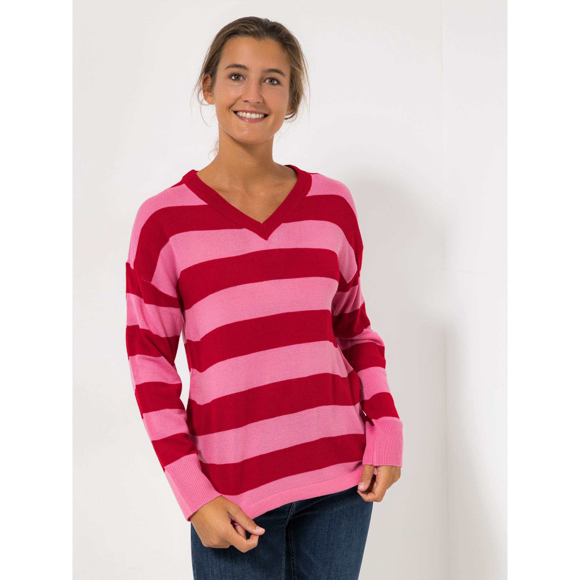 CASHMASOFT Pullover Cashmeregriff V-Ausschnitt Oversize-leger weit