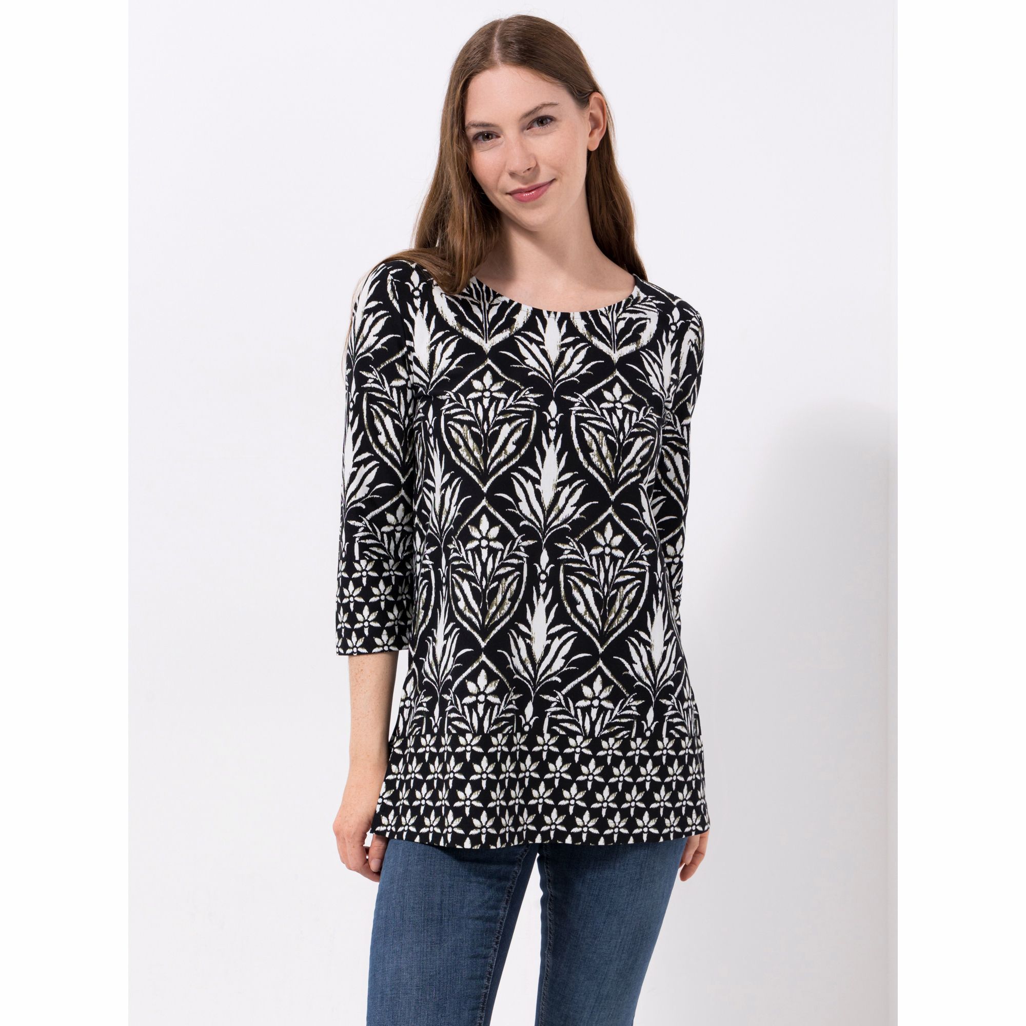 Green Cotton by Peter Hahn Shirt, 3/4-Arm Style Trine Seitenschlitze