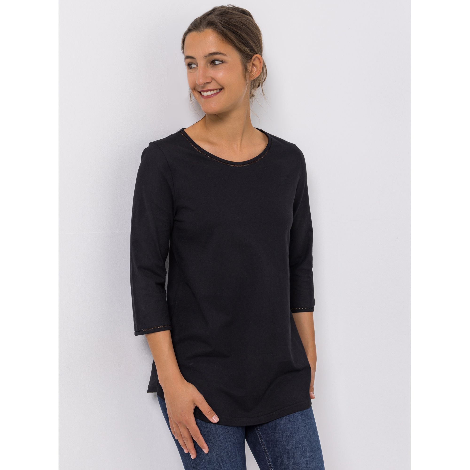 Green Cotton by Peter Hahn Shirt 3/4 Arm Style Ditte Rundhalsausschnitt