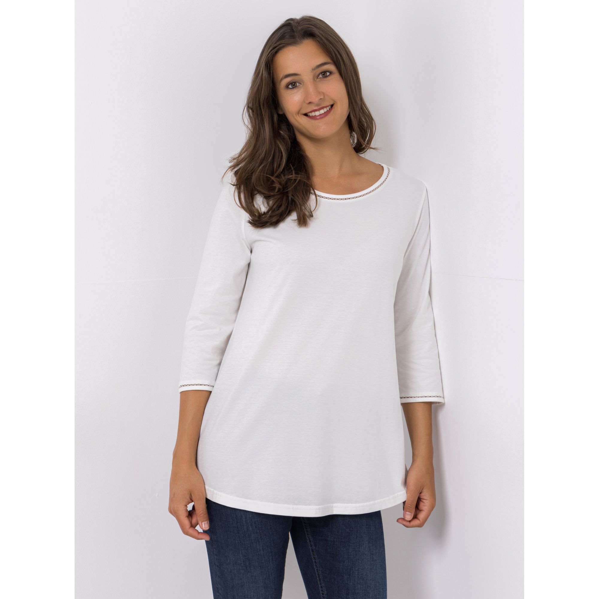 Green Cotton by Peter Hahn Shirt 3/4 Arm Style Ditte Rundhalsausschnitt