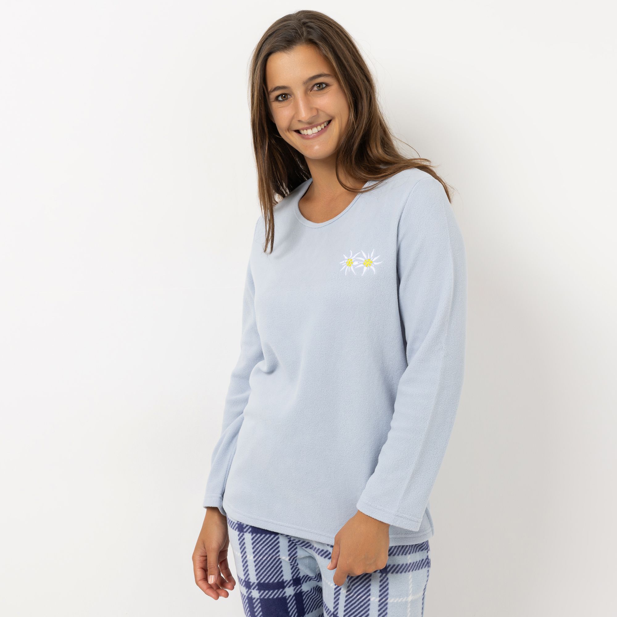 POLARSTERN Shirt Mikrofaser Fleece Rundhalsausschnitt Seitenschlitze