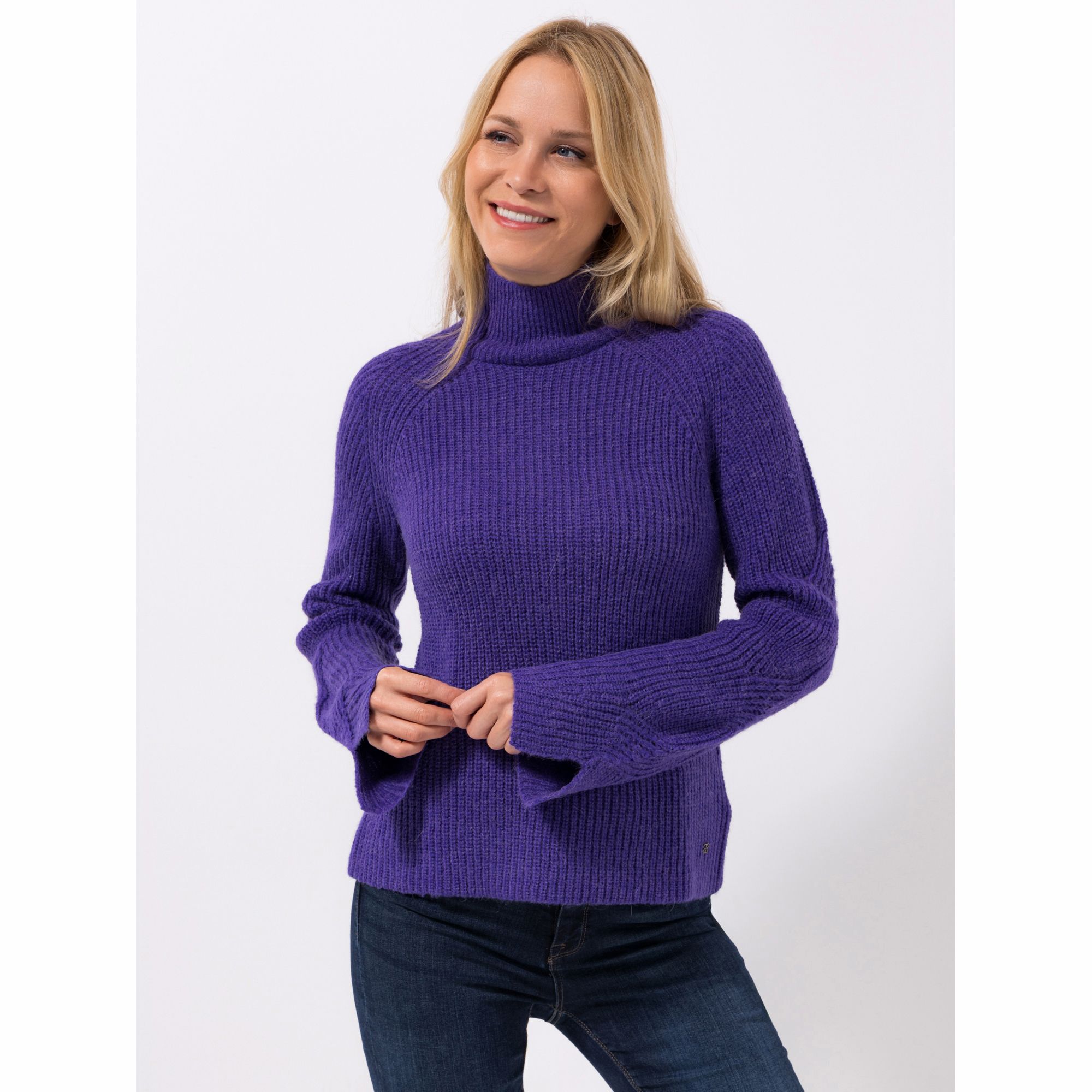 BASLER® Pullover, 1/1-Arm Stehkragen Zopfmuster Schlitz am Ärmel