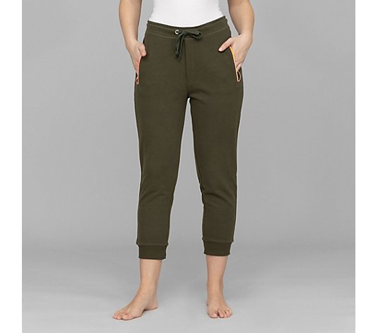 LYLA Homewear Hose, 7/8-Länge Sweat-Qualität Eingrifftaschen Kontrast-Paspel
