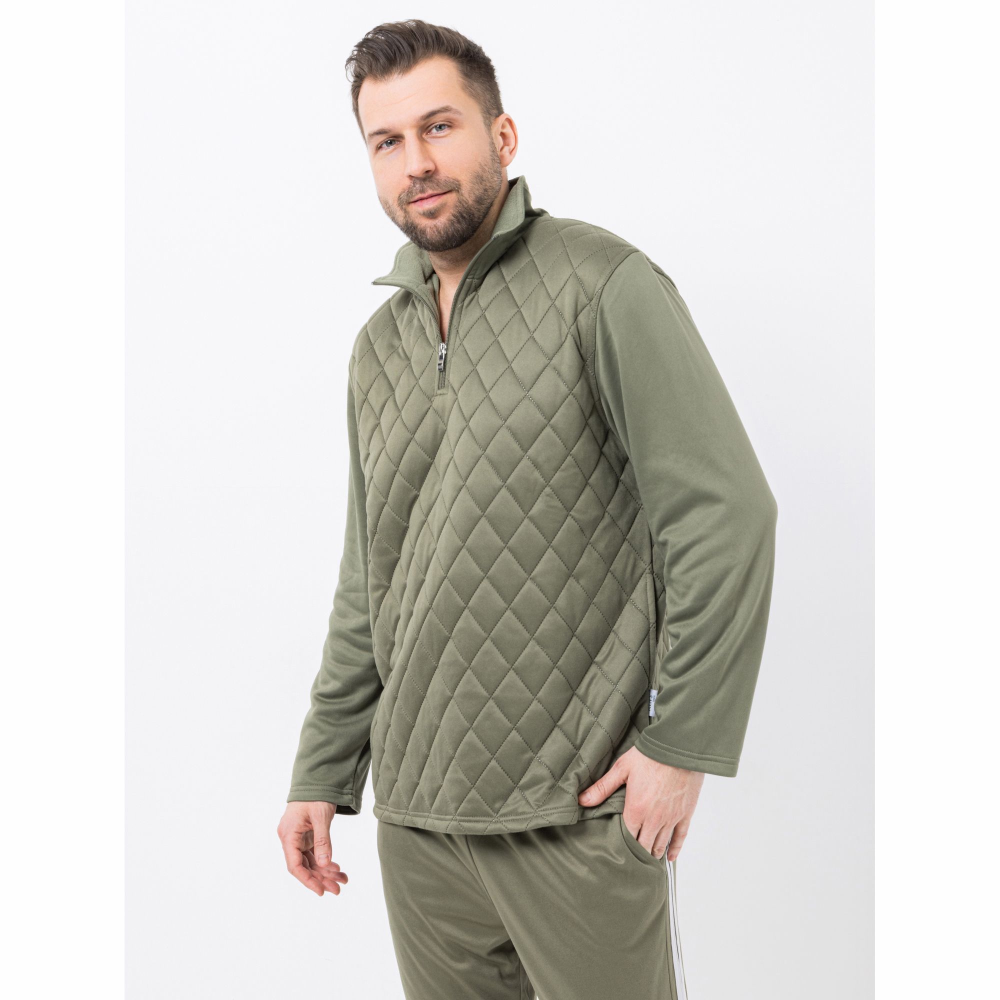 MEN'S TOUCH Troyer, 1/1-Arm Mikrofaser Stehkragen mit Reißverschluss