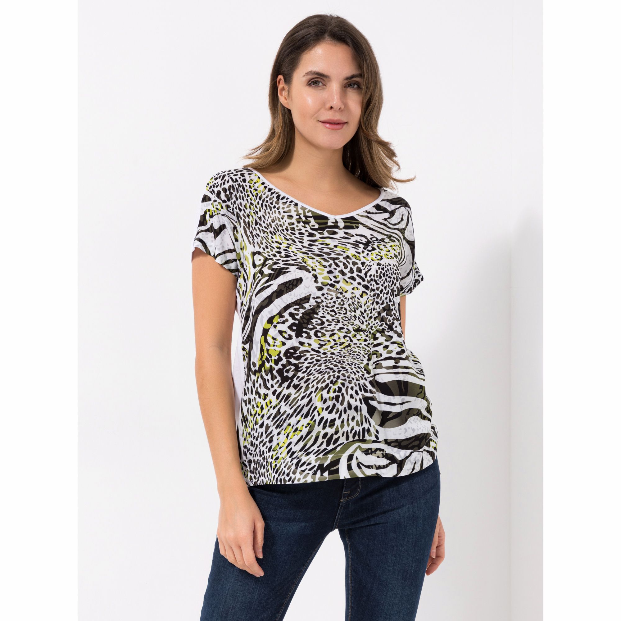 BASLER® Shirt, 1/2-Arm V-Ausschnitt Frontprint leger weit