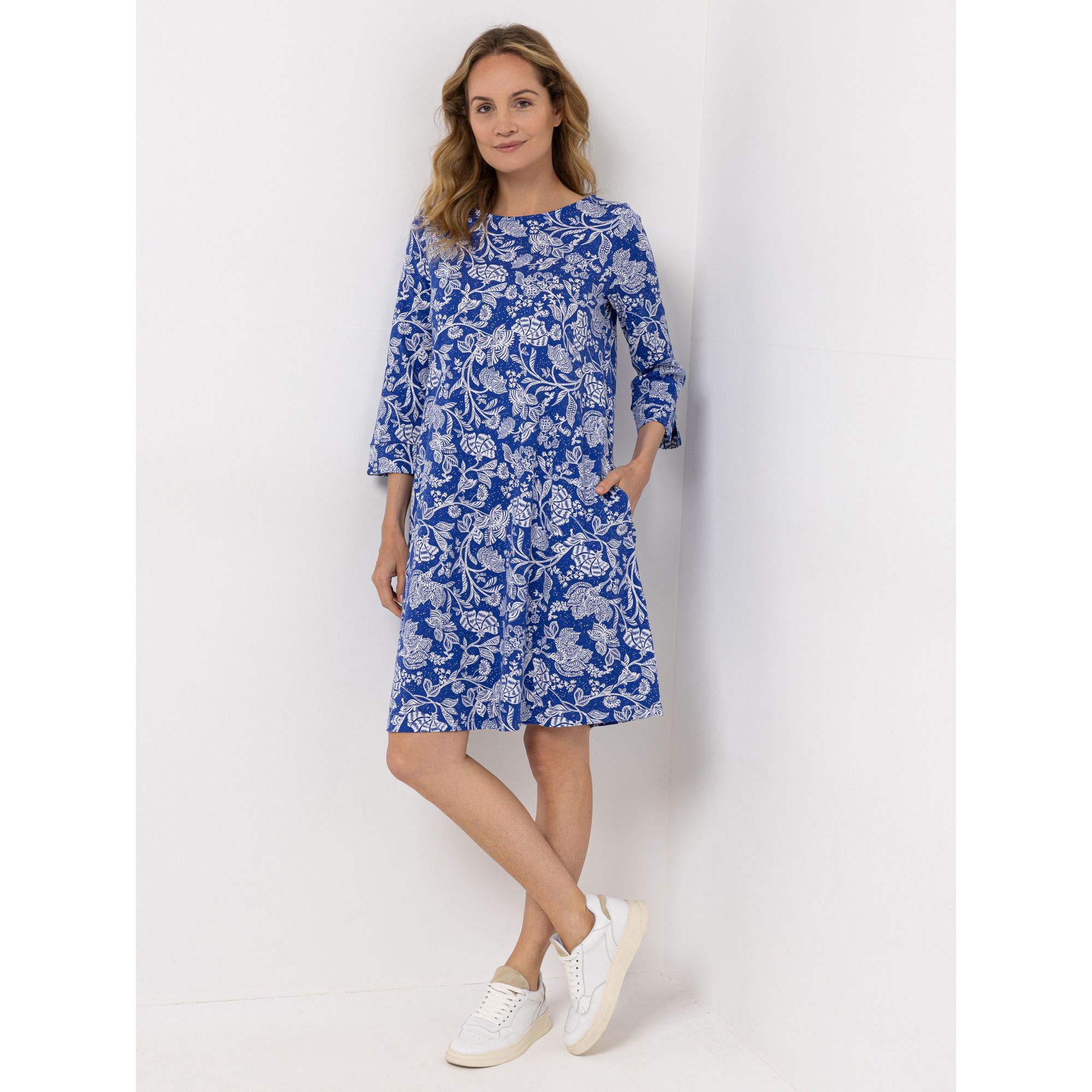 Green Cotton by Peter Hahn Kleid 3/4 Arm Style Ivy U-Boot-Ausschnitt