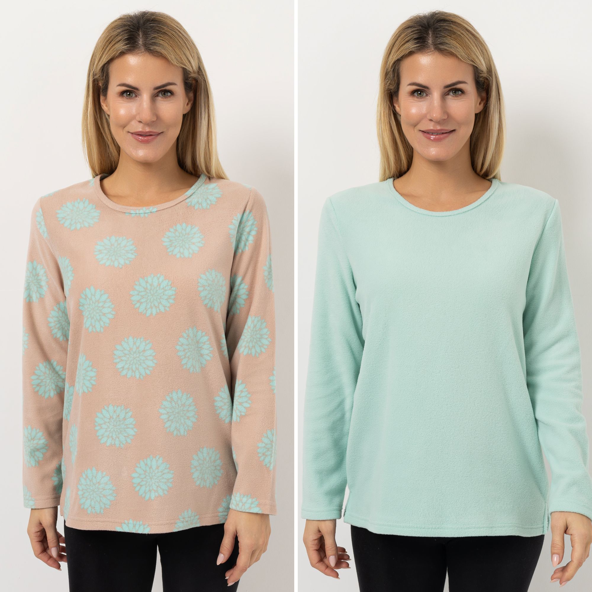 POLARSTERN 2 Shirts Mikrofaser Fleece 1x uni, 1x bedruckt Rundhalsausschnitt