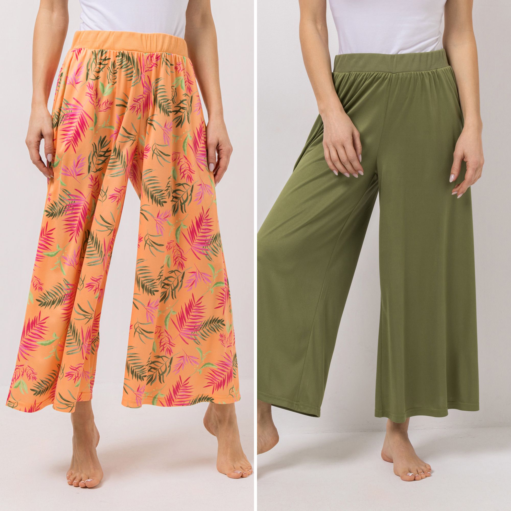 JERYMOOD HOMEWEAR 2 Hosen 7/8-Länge Rundumdehnbund Weites Bein