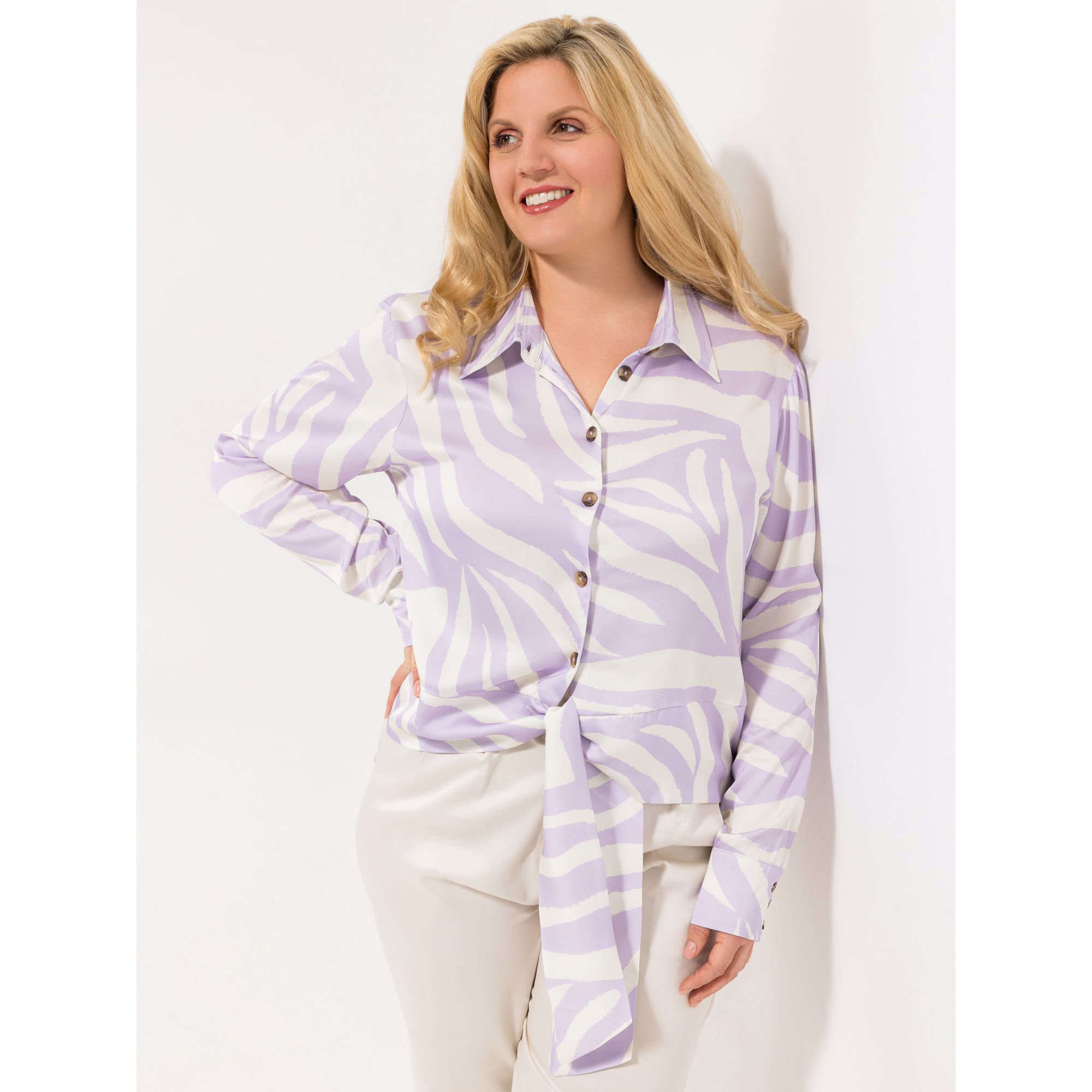 ROCK YOUR CURVES by Angelina K. Bluse, 1/1-Arm Kent-Kragen figurumspielend