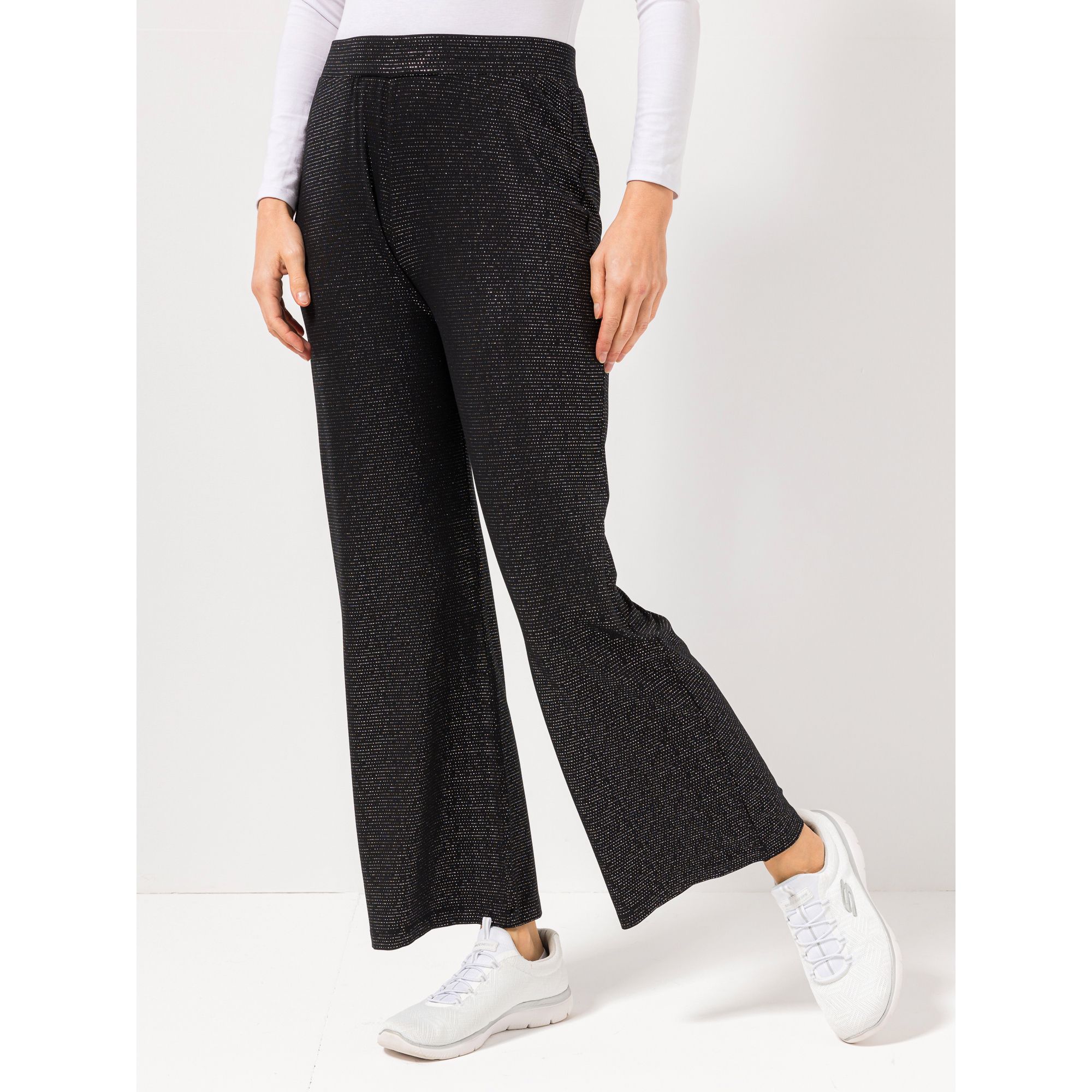 VIA MILANO Hose, 1/1-Länge Rundumdehnbund Foliendruck weites Bein