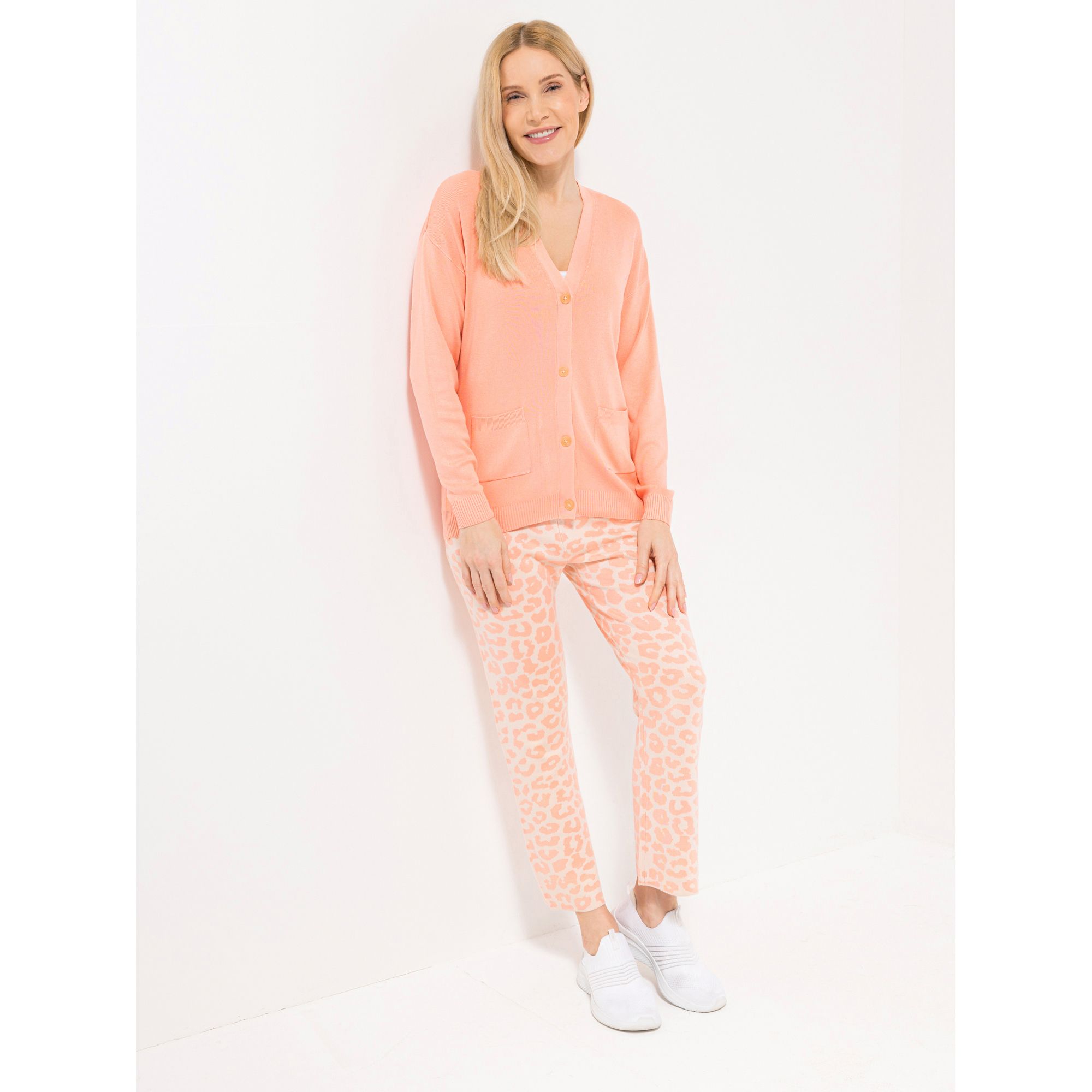 LYLA Cardigan, 1/1-Arm Soft Strick Knopfleiste Taschen