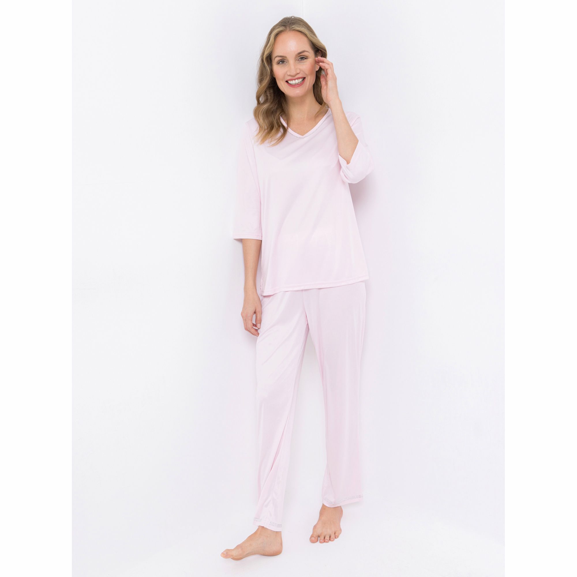 LITTLE ROSE Pyjama Set Mikrofaser Shirt, 3/4-Arm Hose, 1/1-Länge