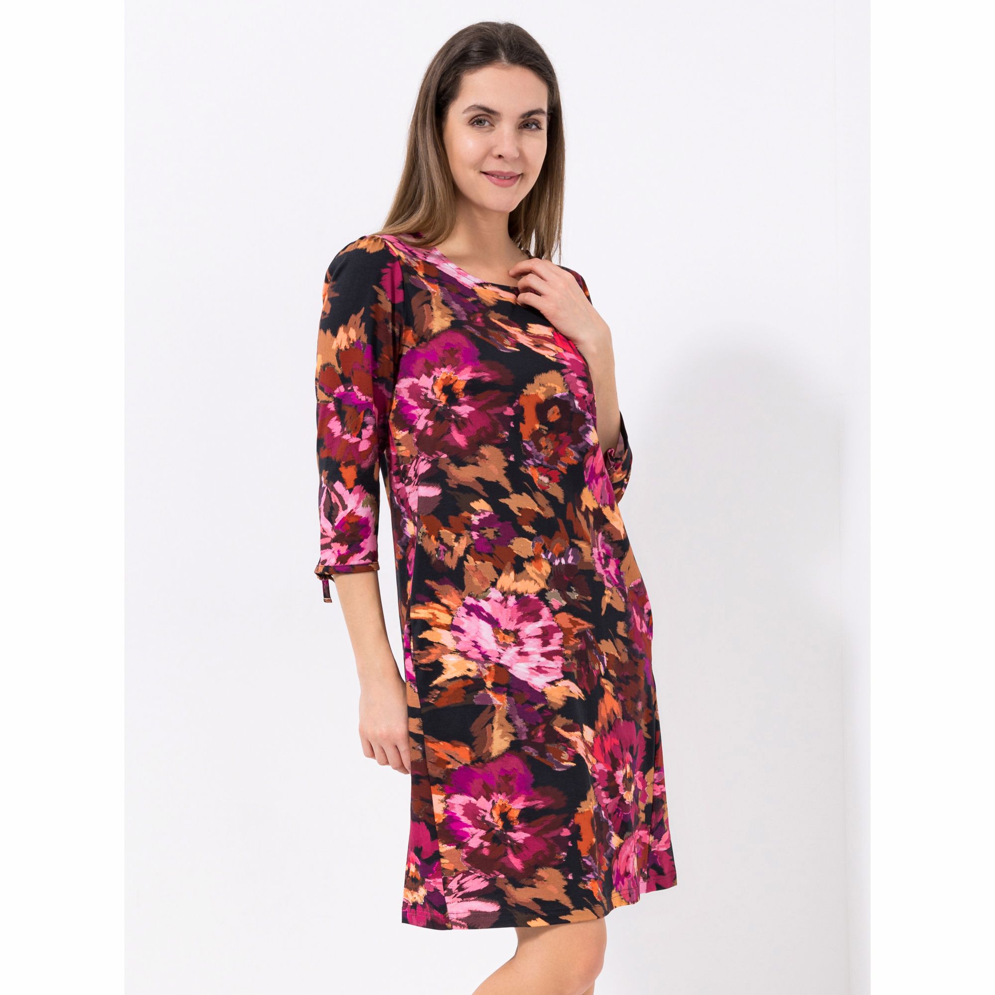 Green Cotton by Peter Hahn Kleid, 3/4-Arm Style Emma Rundhalsausschnitt