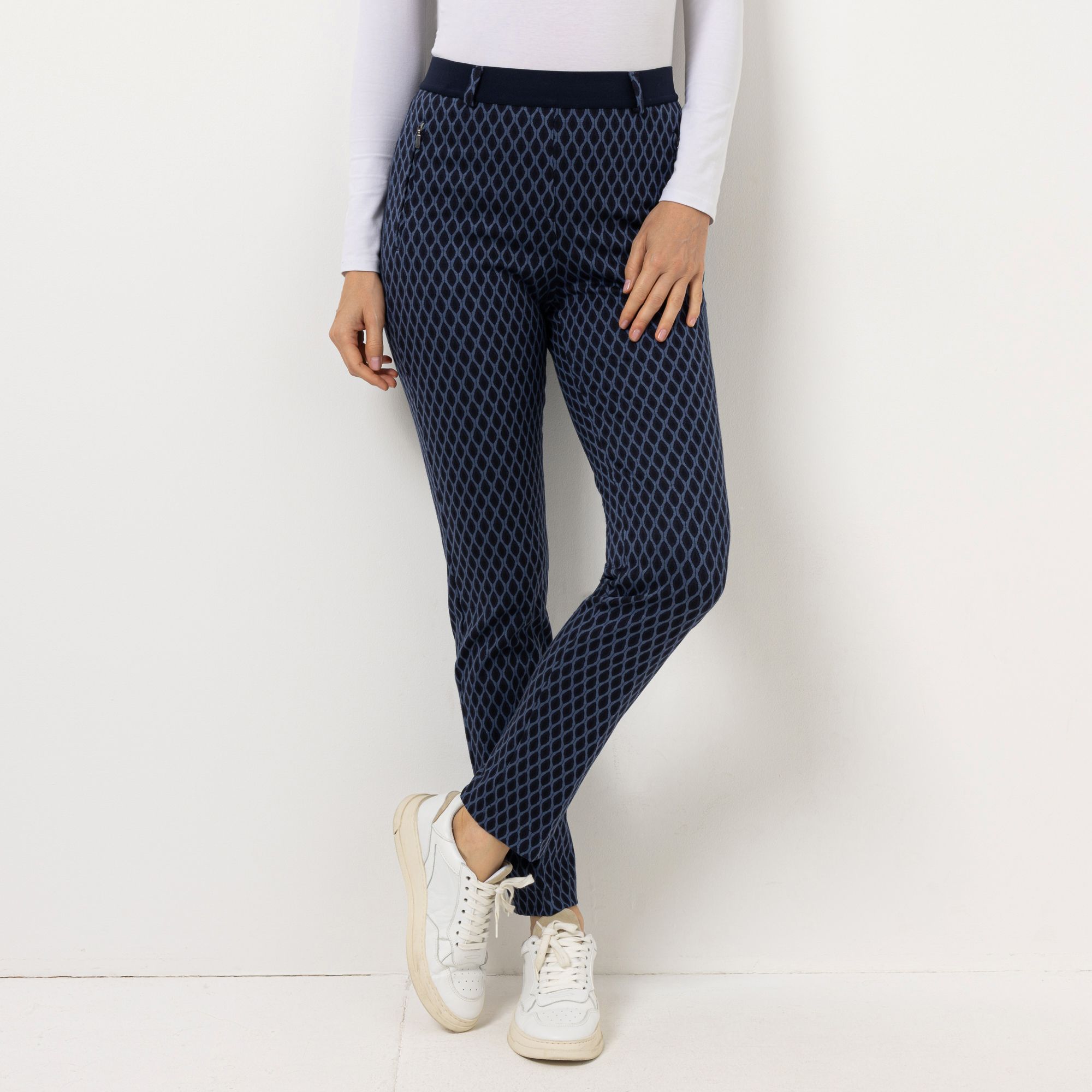 RAPHAELA BY BRAX, Hose Lillyth Rundumdehnbund Super-Slim-Fit Allover-Druck