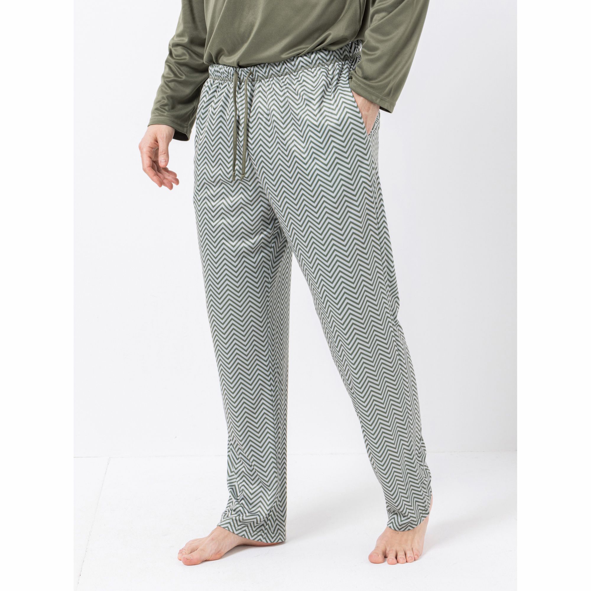 MEN'S TOUCH Pyjama Hose Mikrofaser Seitentaschen mit Kordelzug