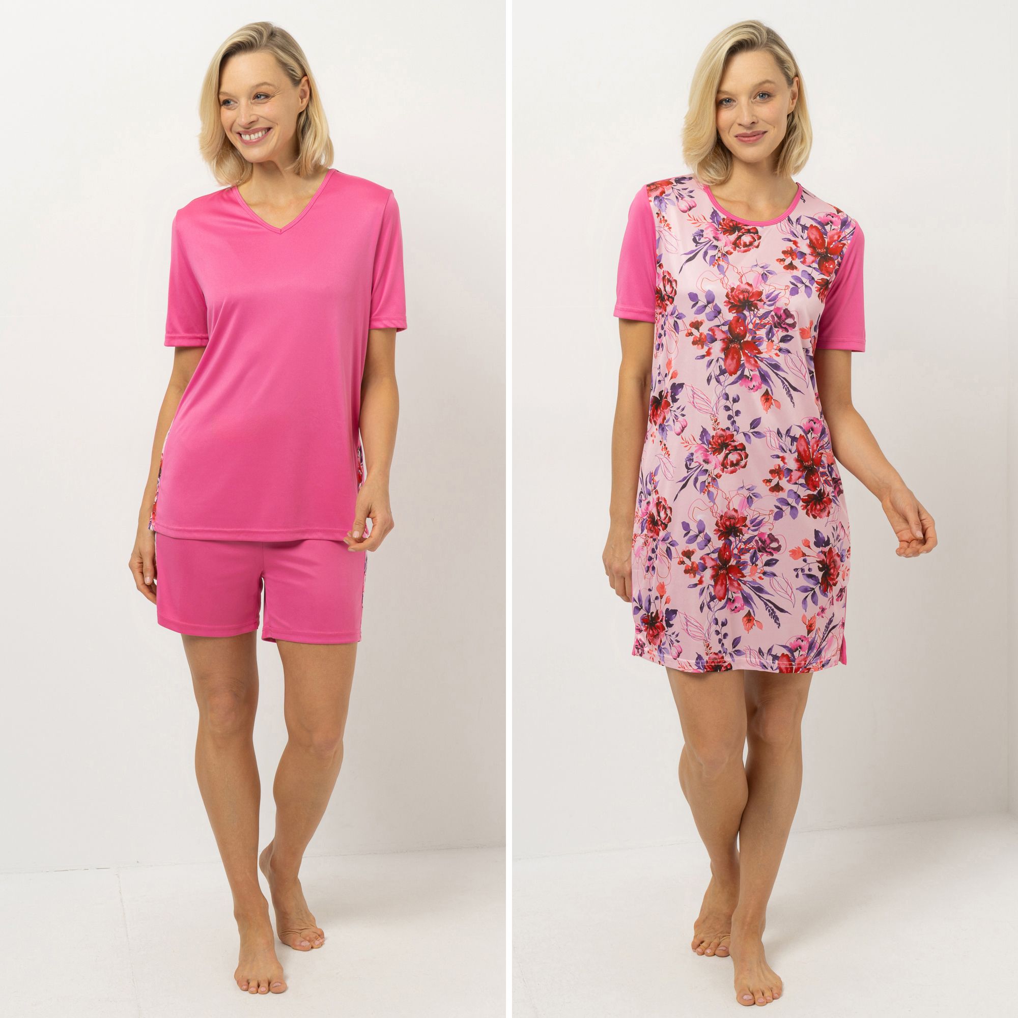 LITTLE ROSE Pyjama-Set Bigshirt, 1/2-Arm Shorty Rundumdehnbund