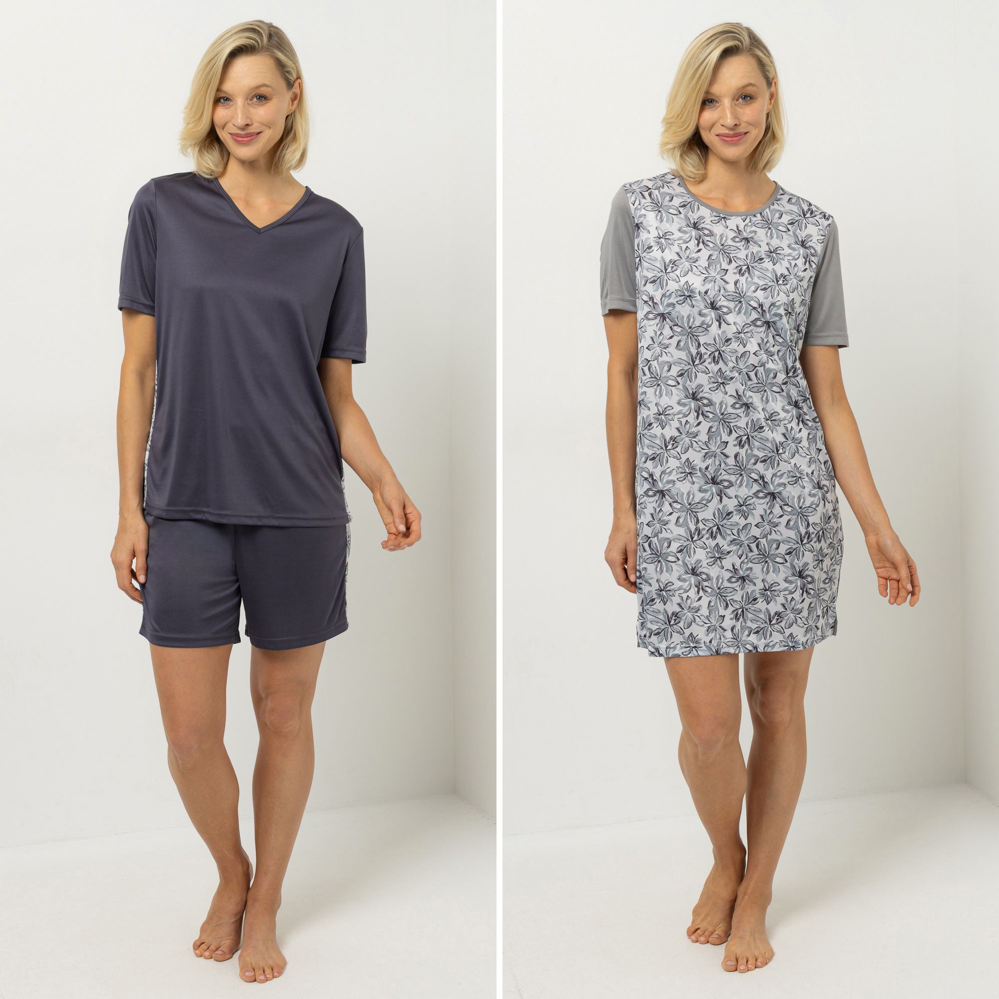 LITTLE ROSE Pyjama-Set Bigshirt, 1/2-Arm Shorty Rundumdehnbund