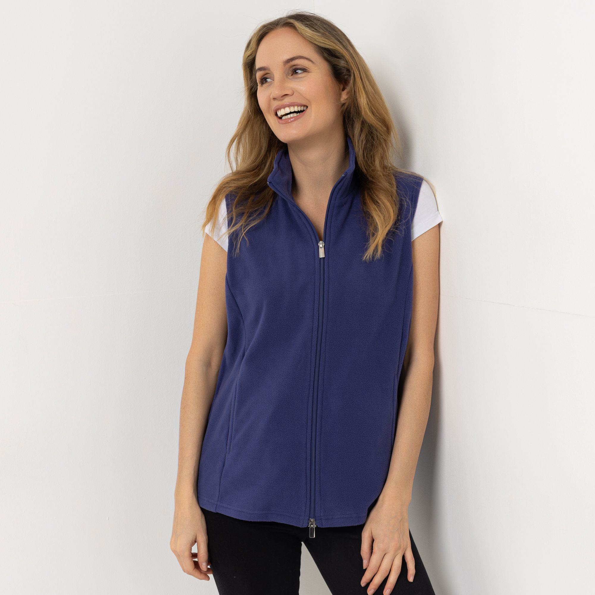 POLARSTERN Loungeweste Mikrofaser Fleece Stehkragen Nahttaschen