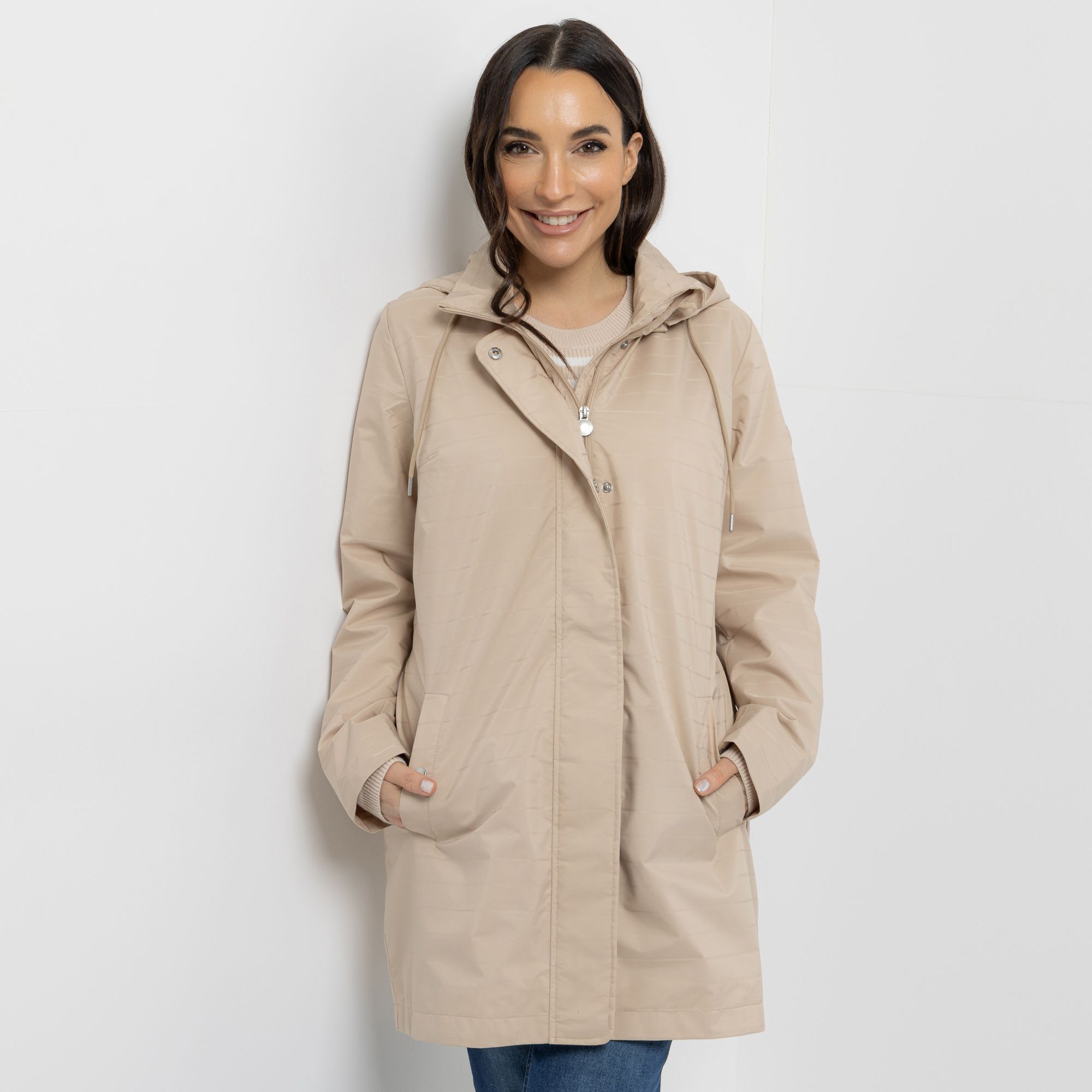 CENTIGRADE Parka, 1/1 Arm abnehmbare Kapuze 2-Wege-Reißverschluss dezenter Streifen