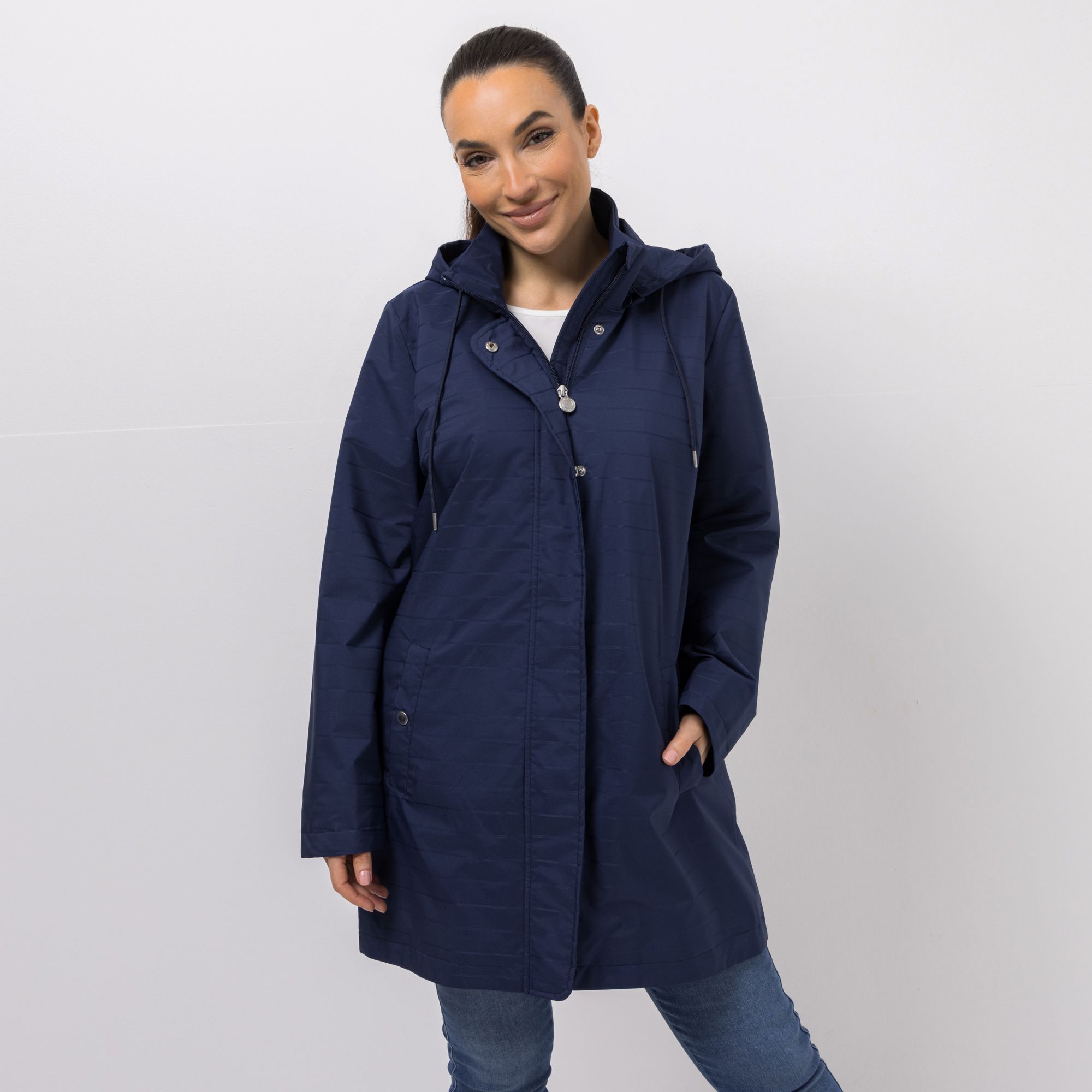 CENTIGRADE Parka, 1/1 Arm abnehmbare Kapuze 2-Wege-Reißverschluss dezenter Streifen