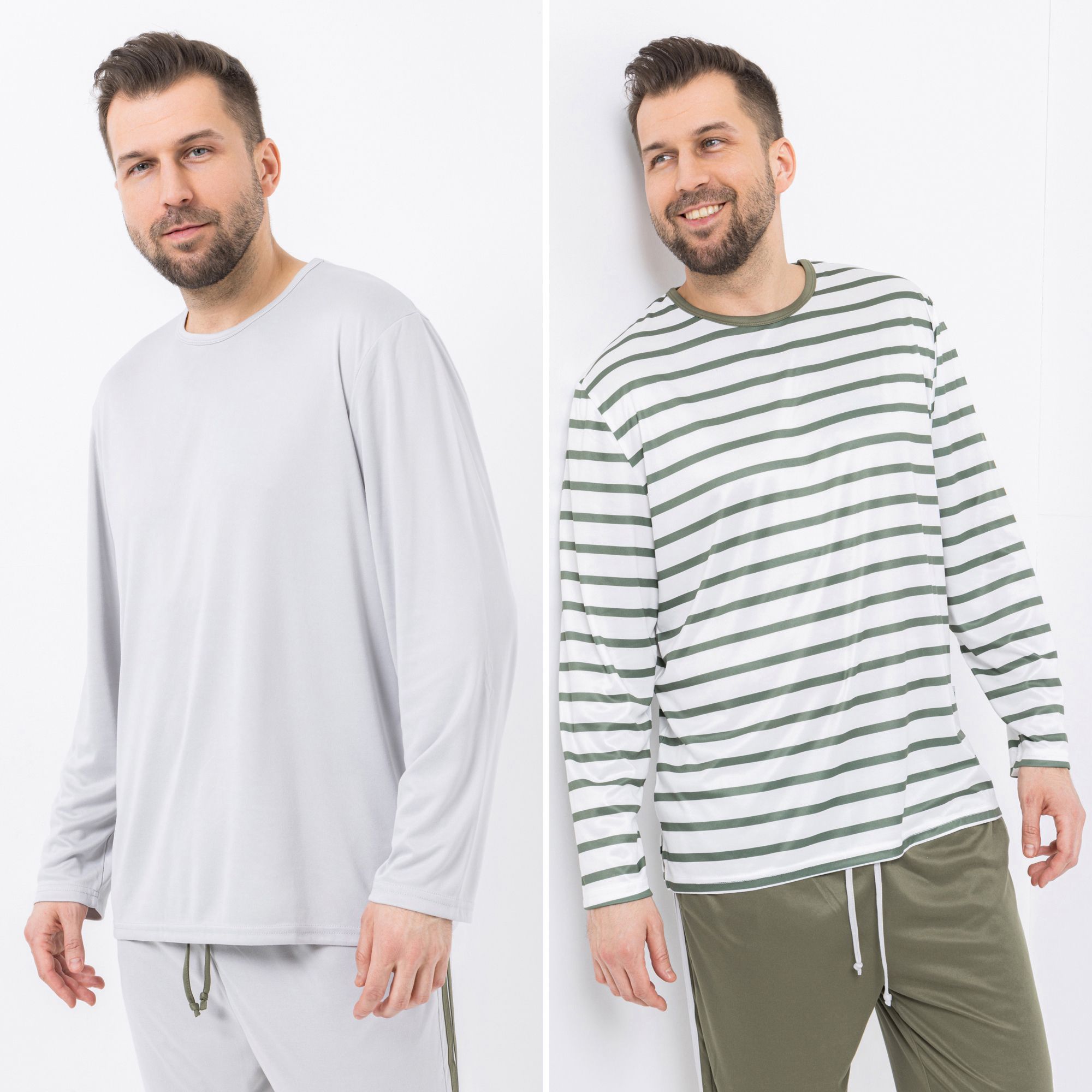 MEN'S TOUCH 2 Shirts, 1/1-Arm Mikrofaser uni & bedruckt Rundhalsausschnitt