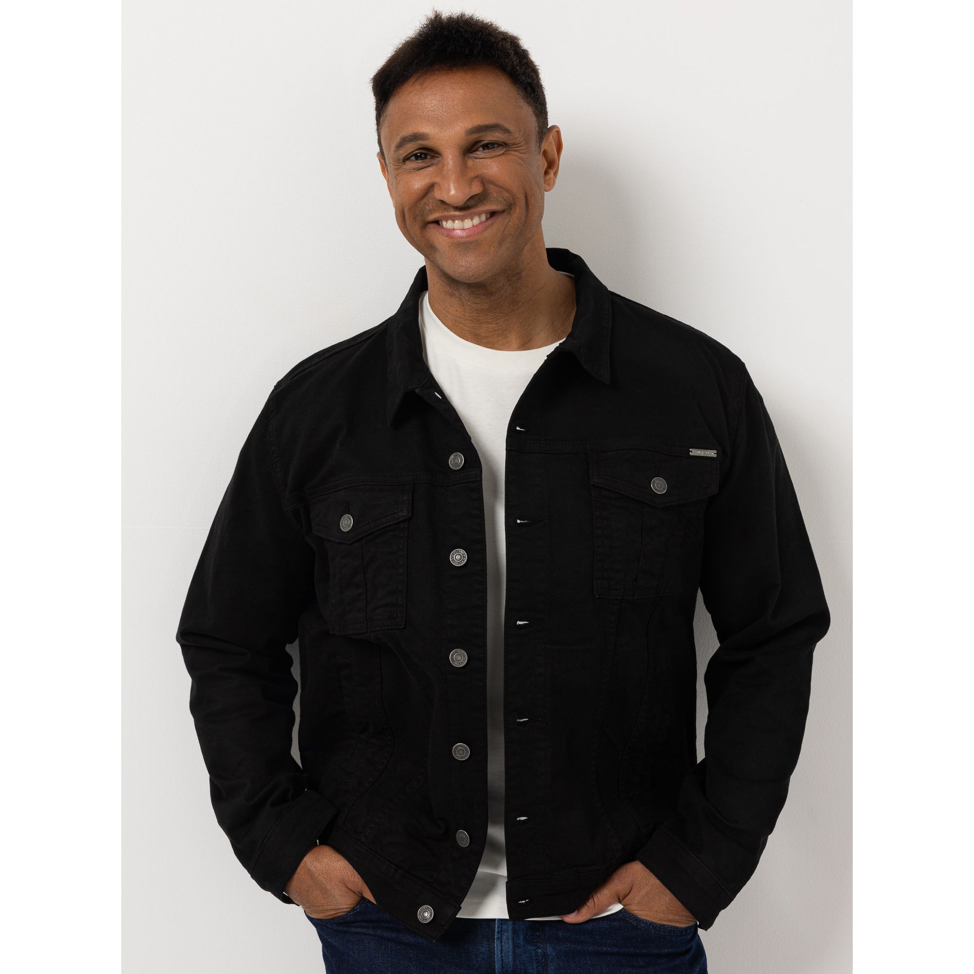 AMINATI® Herren Twilljacke 1/1-Arm Jeansjackenform Knopfleiste