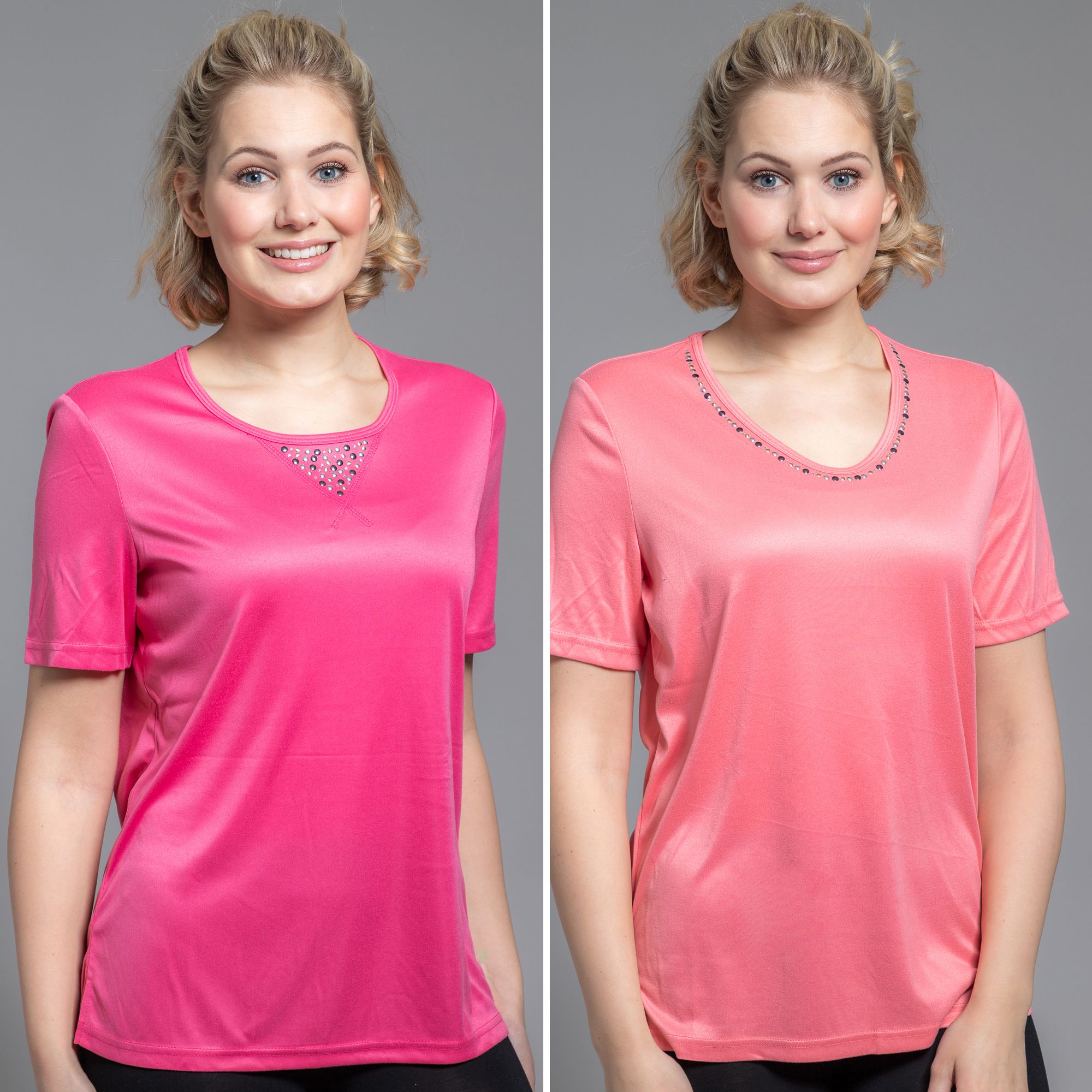 JERYMOOD HOMEWEAR 2 Shirts, 1/2-Arm Mikrofaser Nietendetails