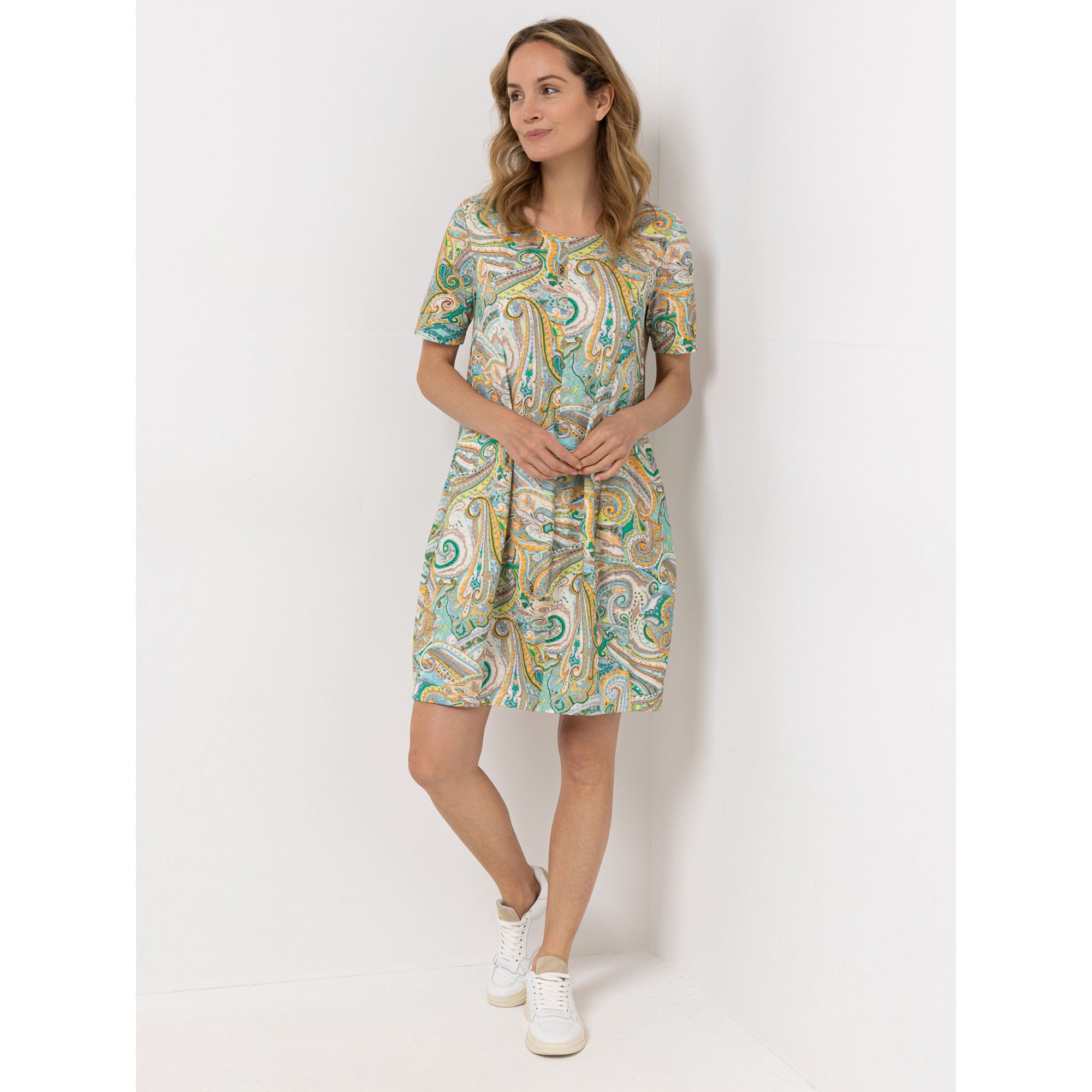 Green Cotton by Peter Hahn Kleid, 1/2-Arm Style Oda Rundhalsausschnitt