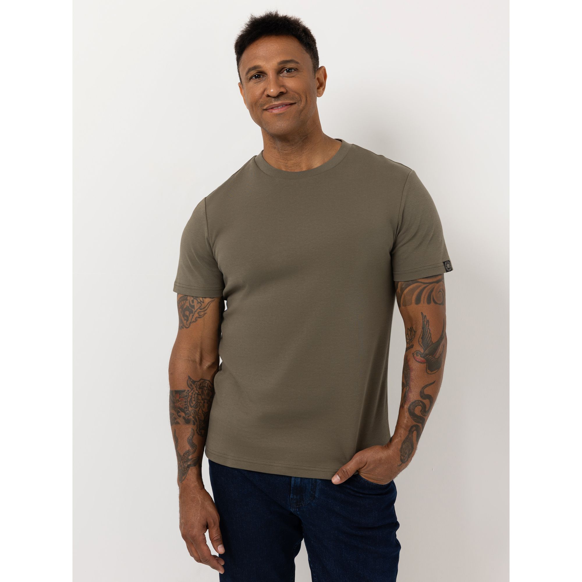 AMINATI® Herren Shirt 1/2-Arm Rundhalsausschnitt Logo-Details