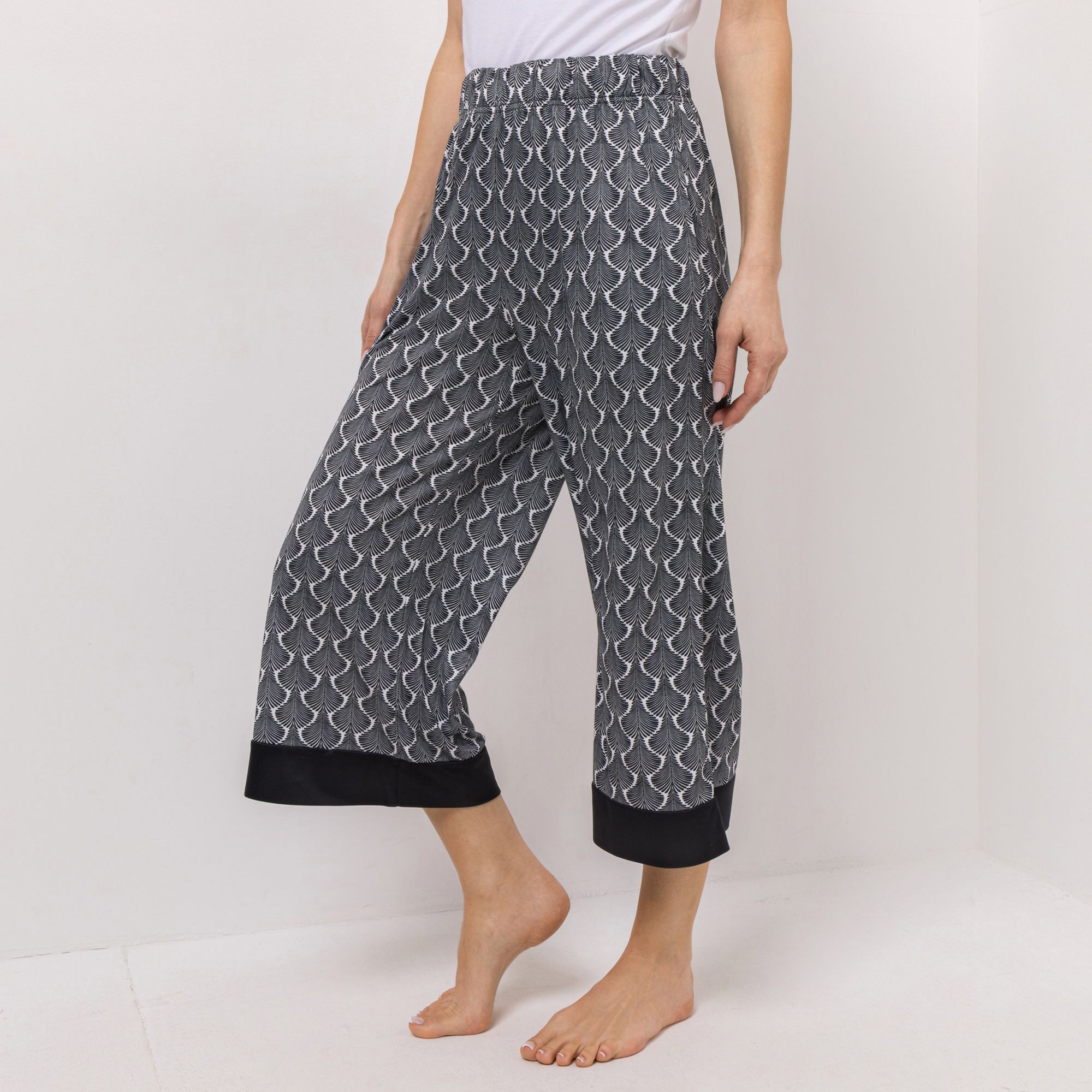 JERYMOOD HOMEWEAR Hose, Culotte Mikrofaser Rundumdehnbund Seitentaschen