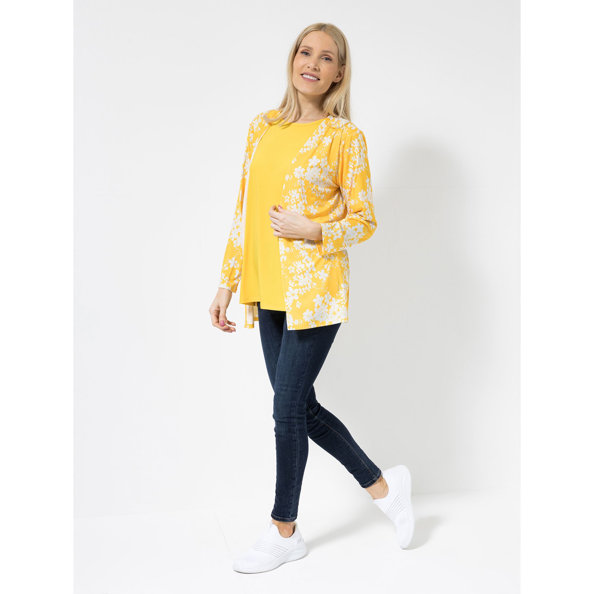 IN-PRINT Twinset Shirt, 1/2-Arm Jacke, 1/1-Arm Blumendruck