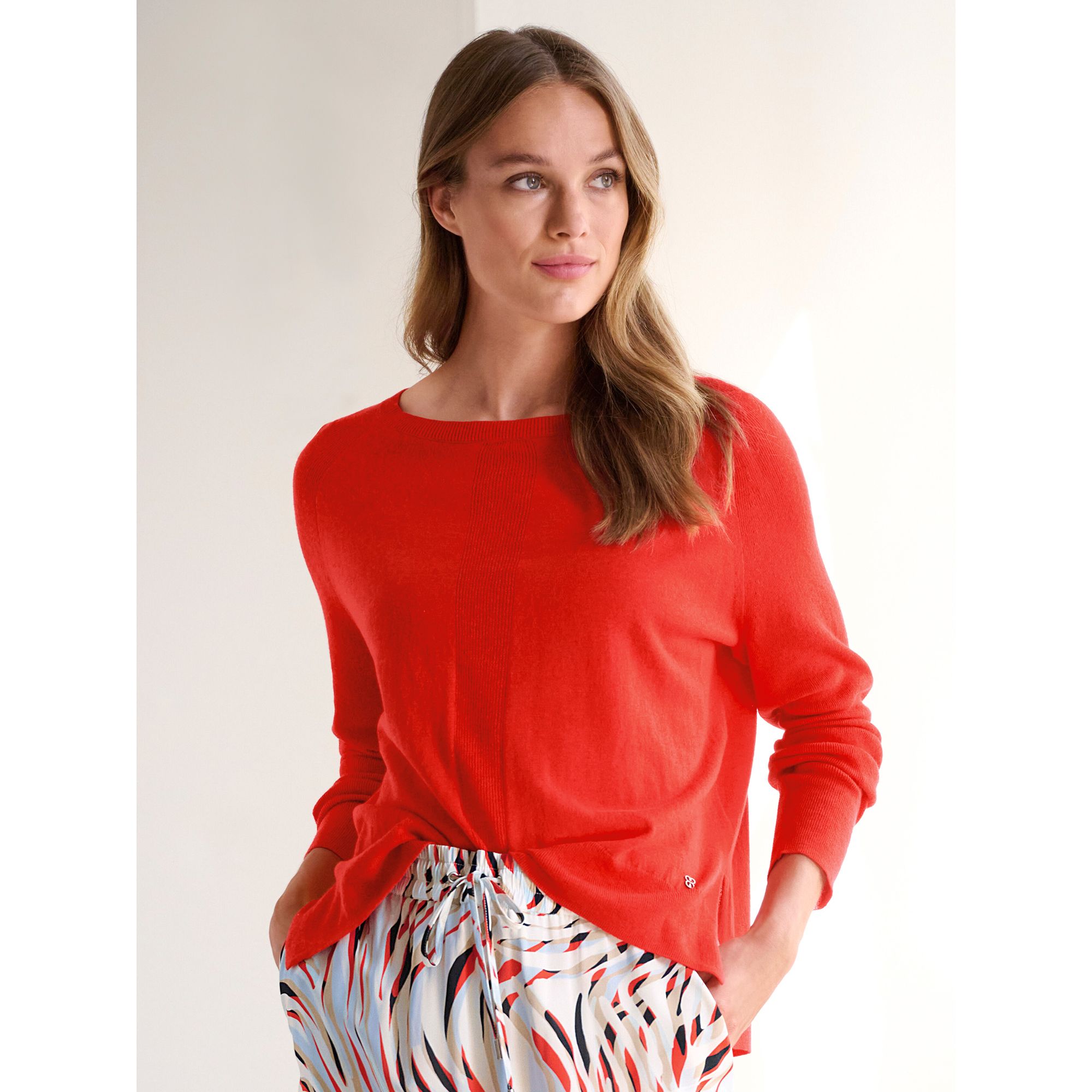 BASLER® Pullover, 1/1-Arm Rundhalsausschnitt gestrickter Einsatz weite Form