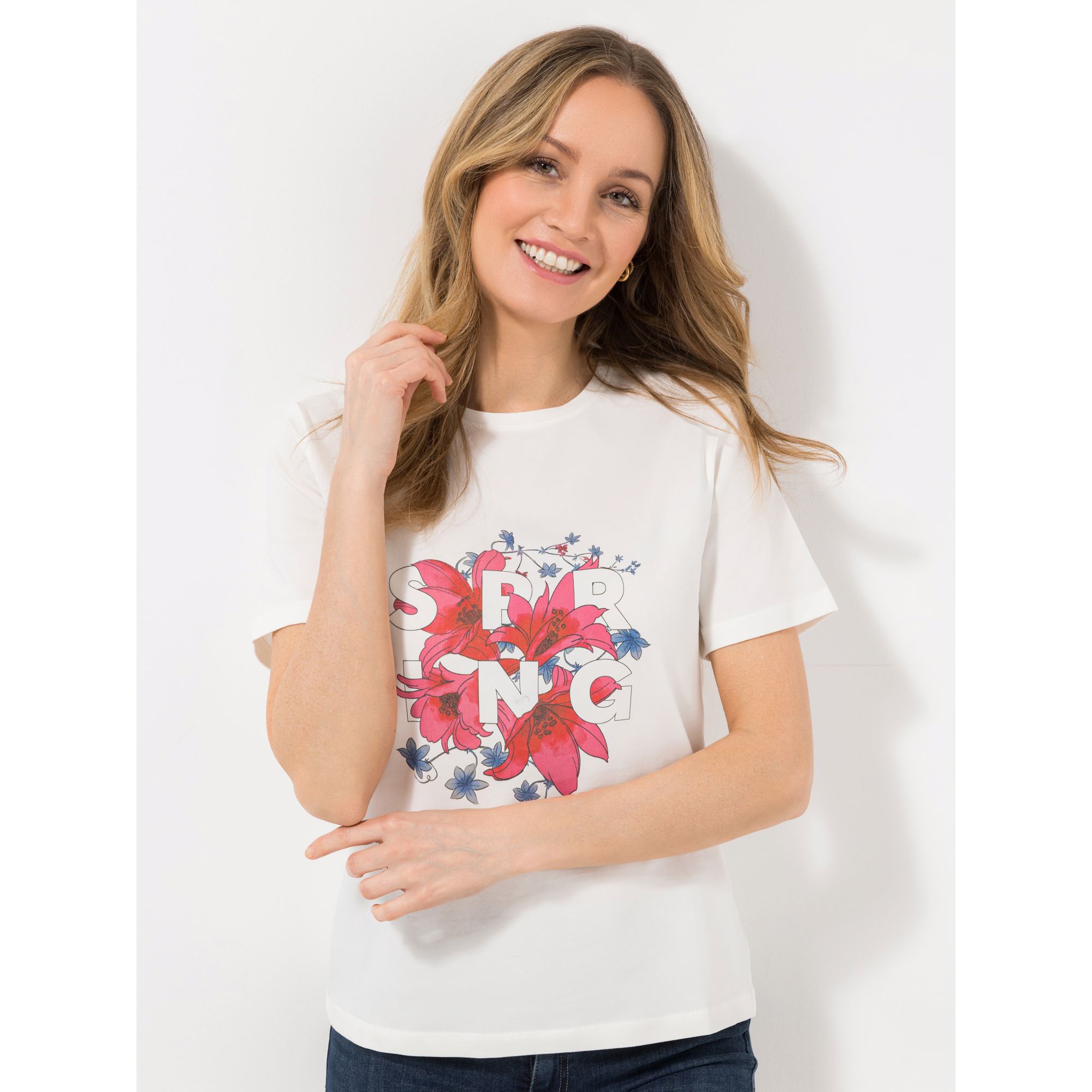 LOVELY SISTERS® Shirt 1/2-Arm Rundhalsausschnitt platzierter Druck