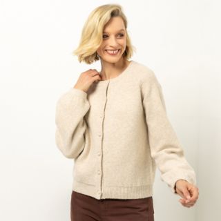 VIA MILANO Cardigan, 1/1-Arm Raglan-Ärmel Pailetten-Details Tailllenbedeckend