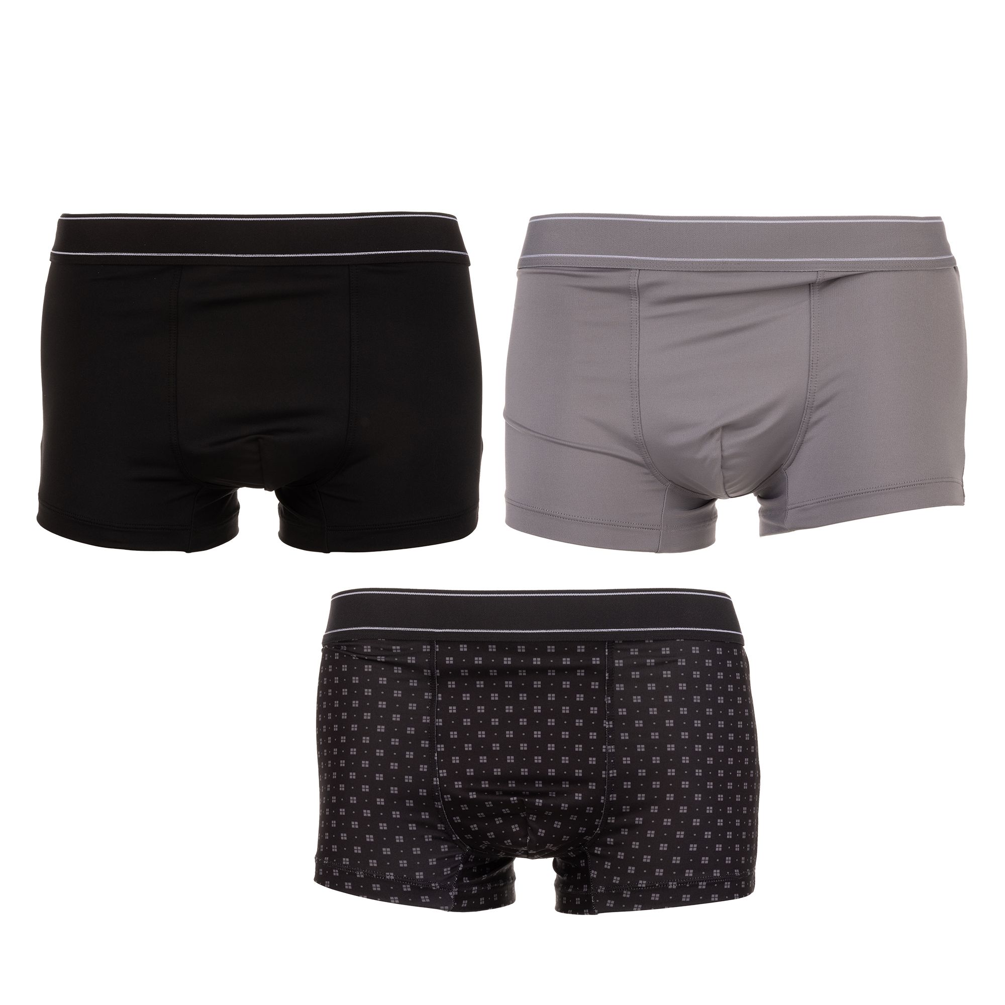 MEN'S TOUCH 3 Retropants Mikrofaser Rundumdehnbund 2x uni, 1x bedruckt