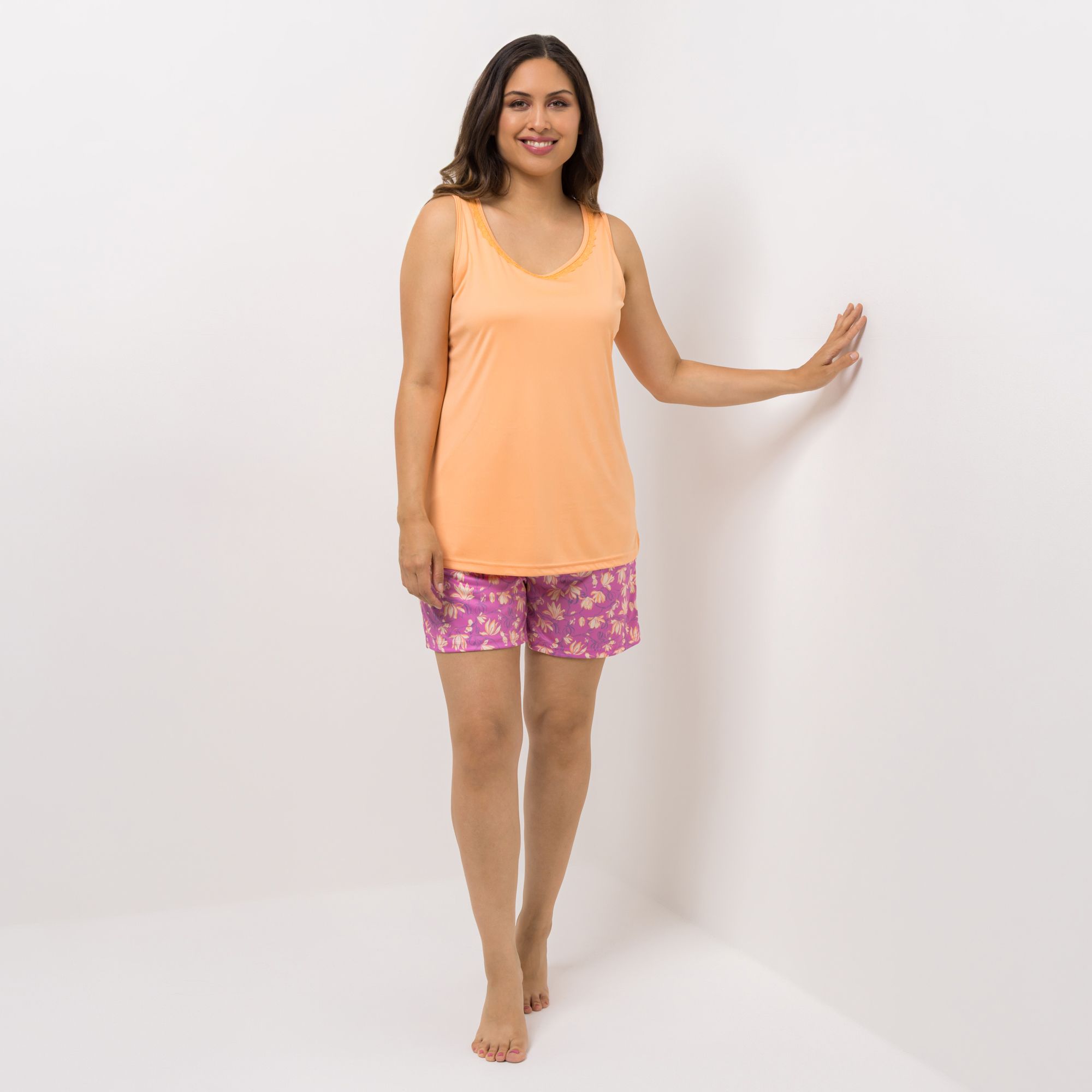 LITTLE ROSE Pyjama-Set Top Hose, Shorty Spitzendetails