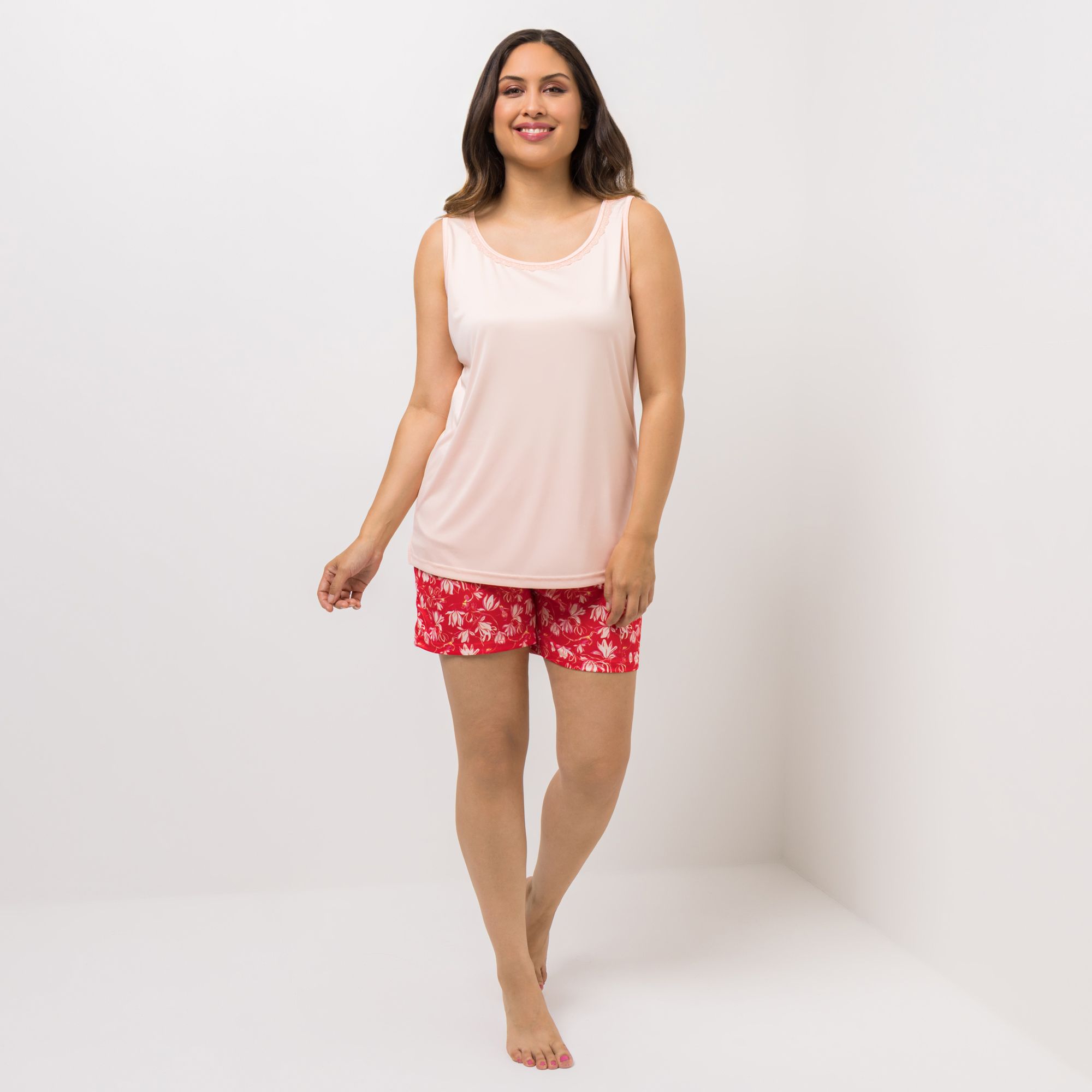 LITTLE ROSE Pyjama-Set Top Hose, Shorty Spitzendetails