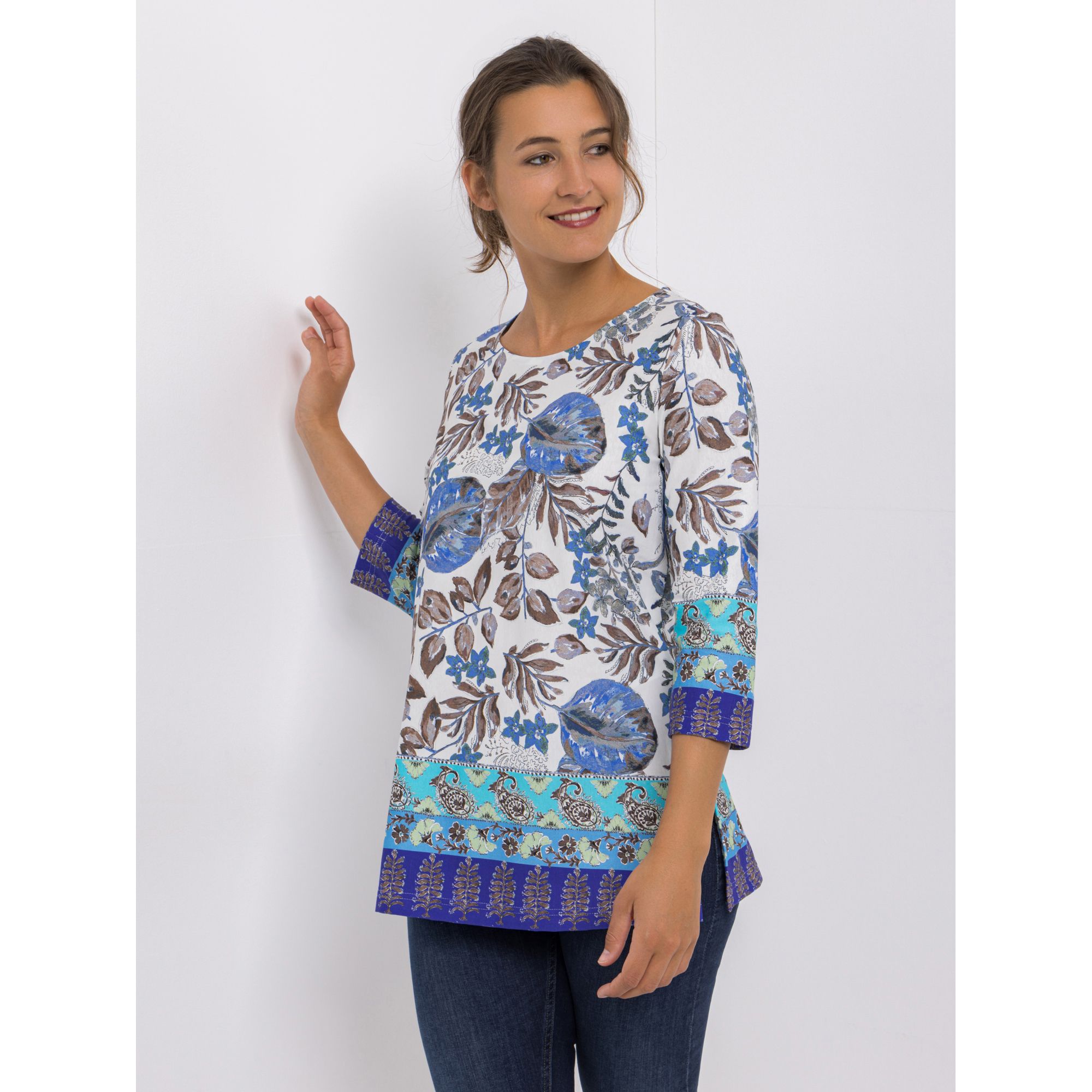 Green Cotton by Peter Hahn Shirt, 3/4-Arm Style Trine Rundhalsausschnitt