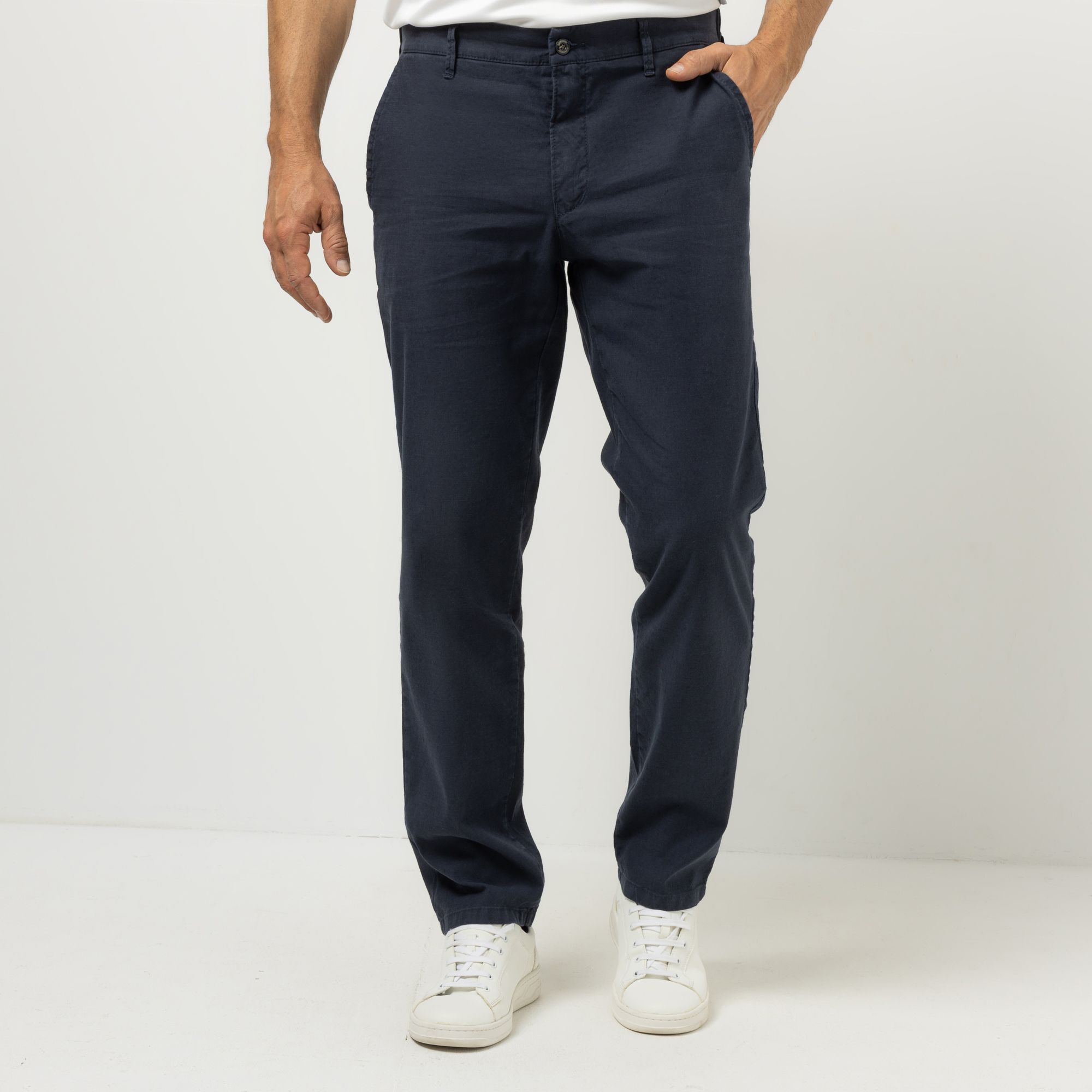 CLUB OF COMFORT® Herrenhose Foxx Chino-Style Raffbund Leinen-Mix