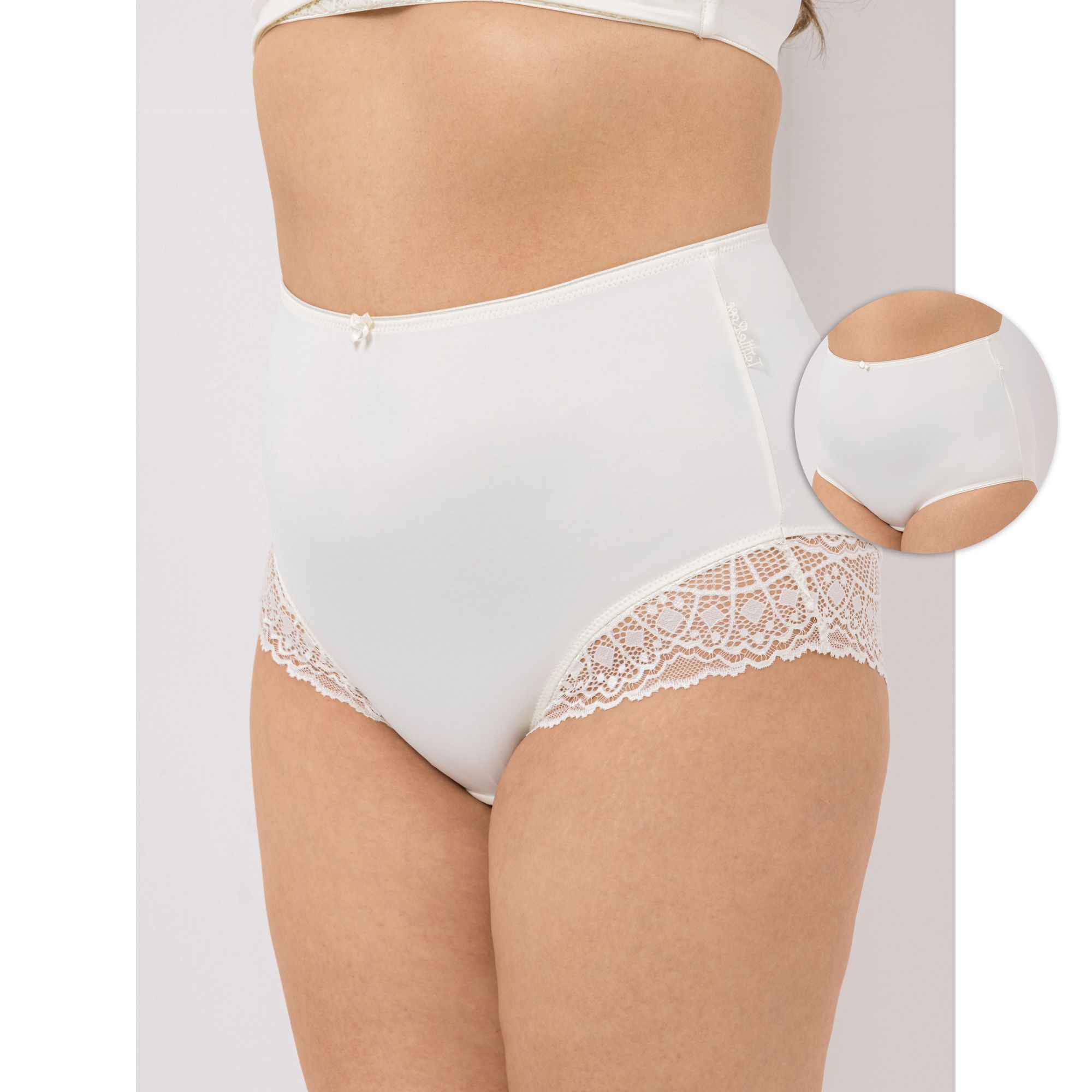 LITTLE ROSE 2 Maxi-Slips Mikrofasermischung uni Spitzenbesatz